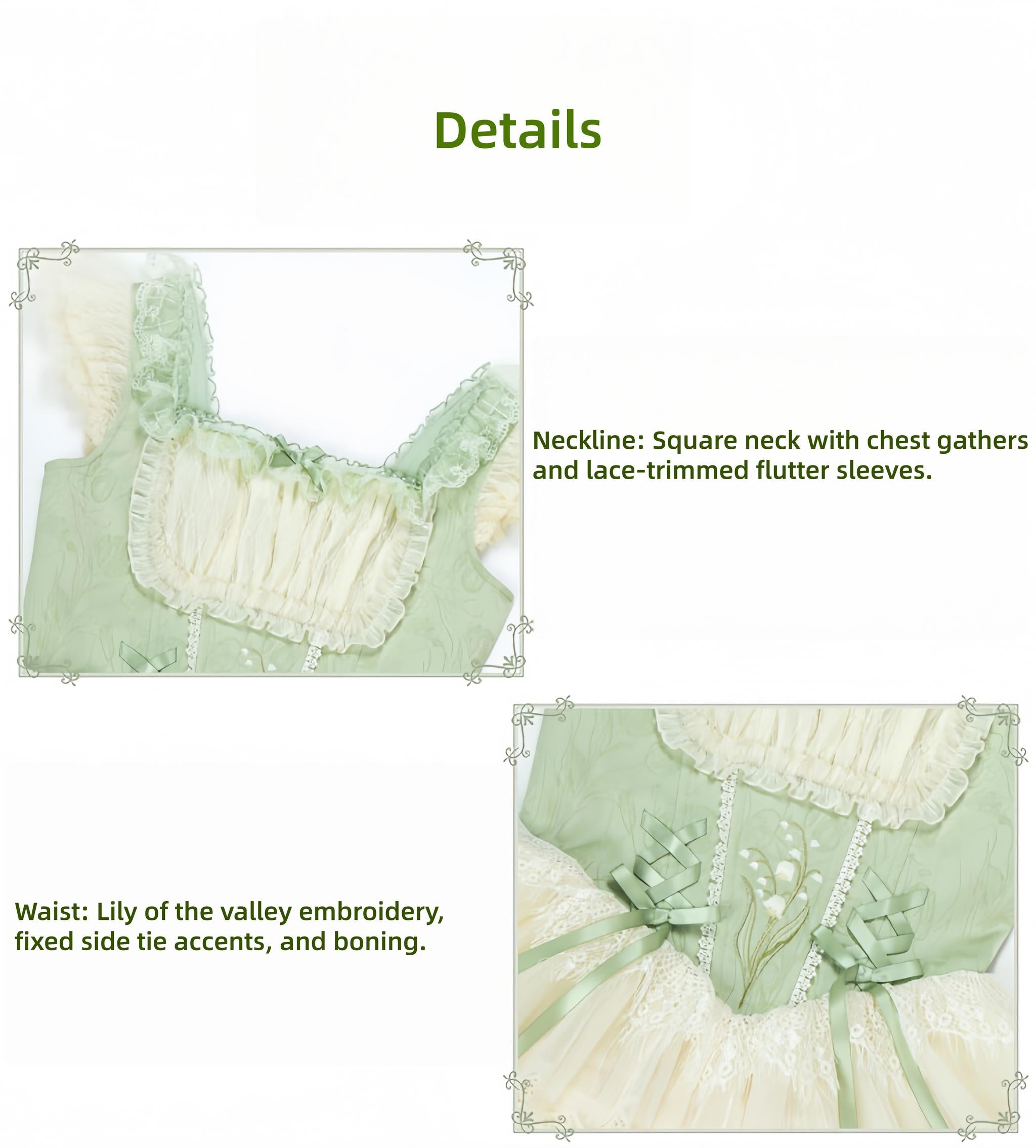 Lily of the Valley Whisper - Embroidered Classic Lolita Corset JSK Dress