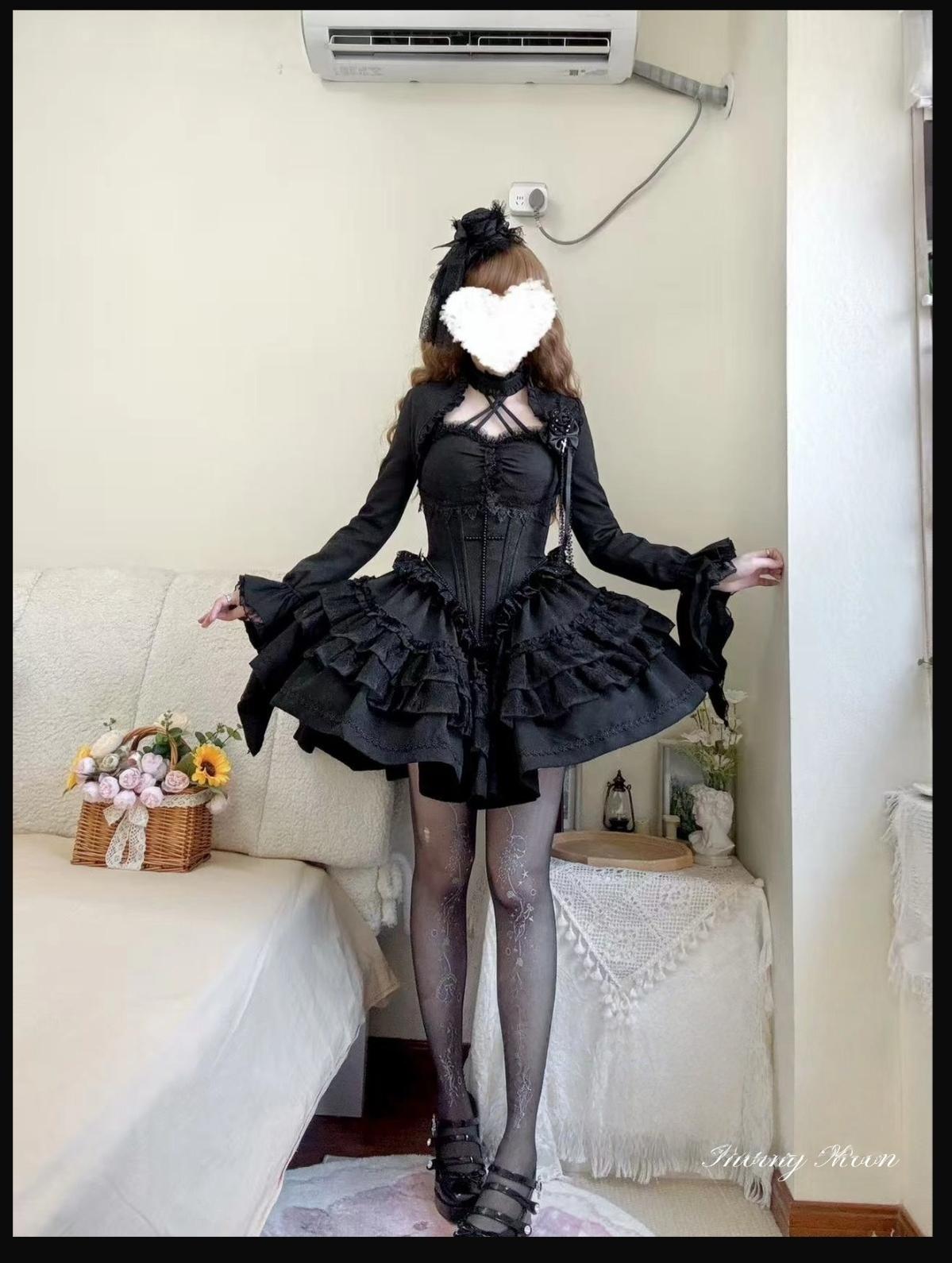 The Original Witch - Thorny Moon - Gothic Lolita SK & Halter Neck Top 44211:798932