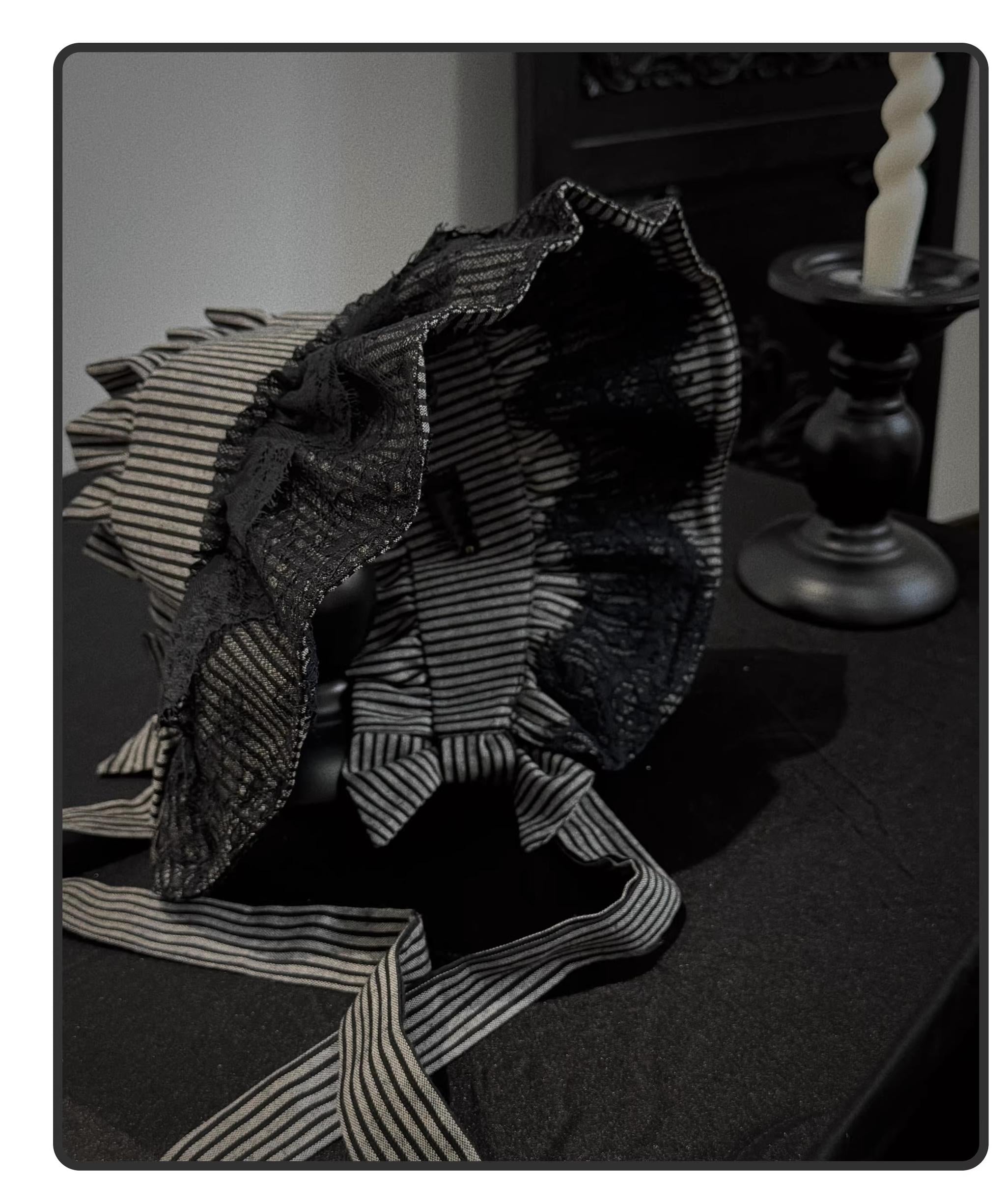 Susin Lolita - Striped Cross - Gothic Coordinated Lolita Set, Adjustable Blouse & Skirt 43331:773963