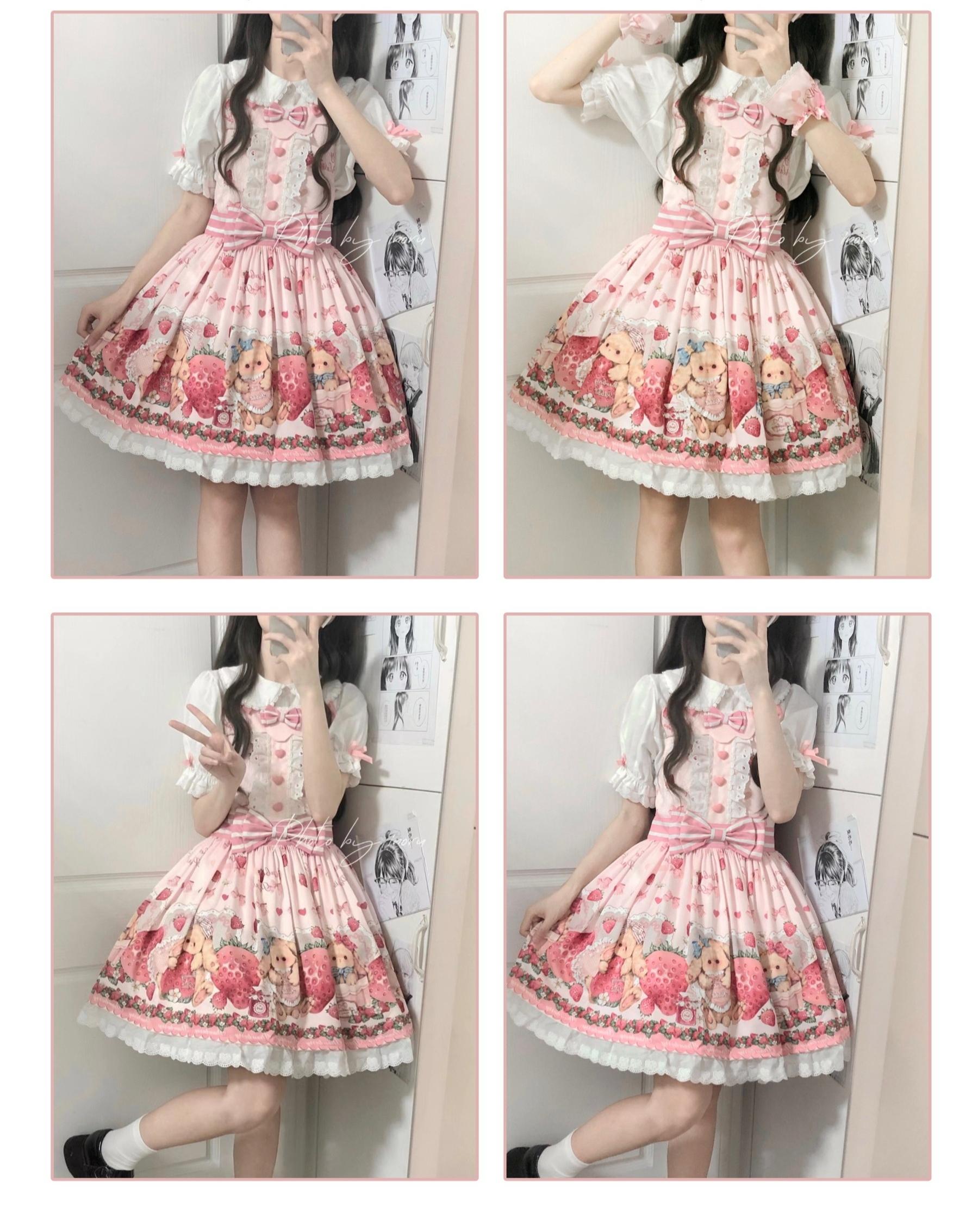 Rabbit Berry Gift Box - Sweet Lolita Cotton Shirt, Peter Pan Collar 44491:811243