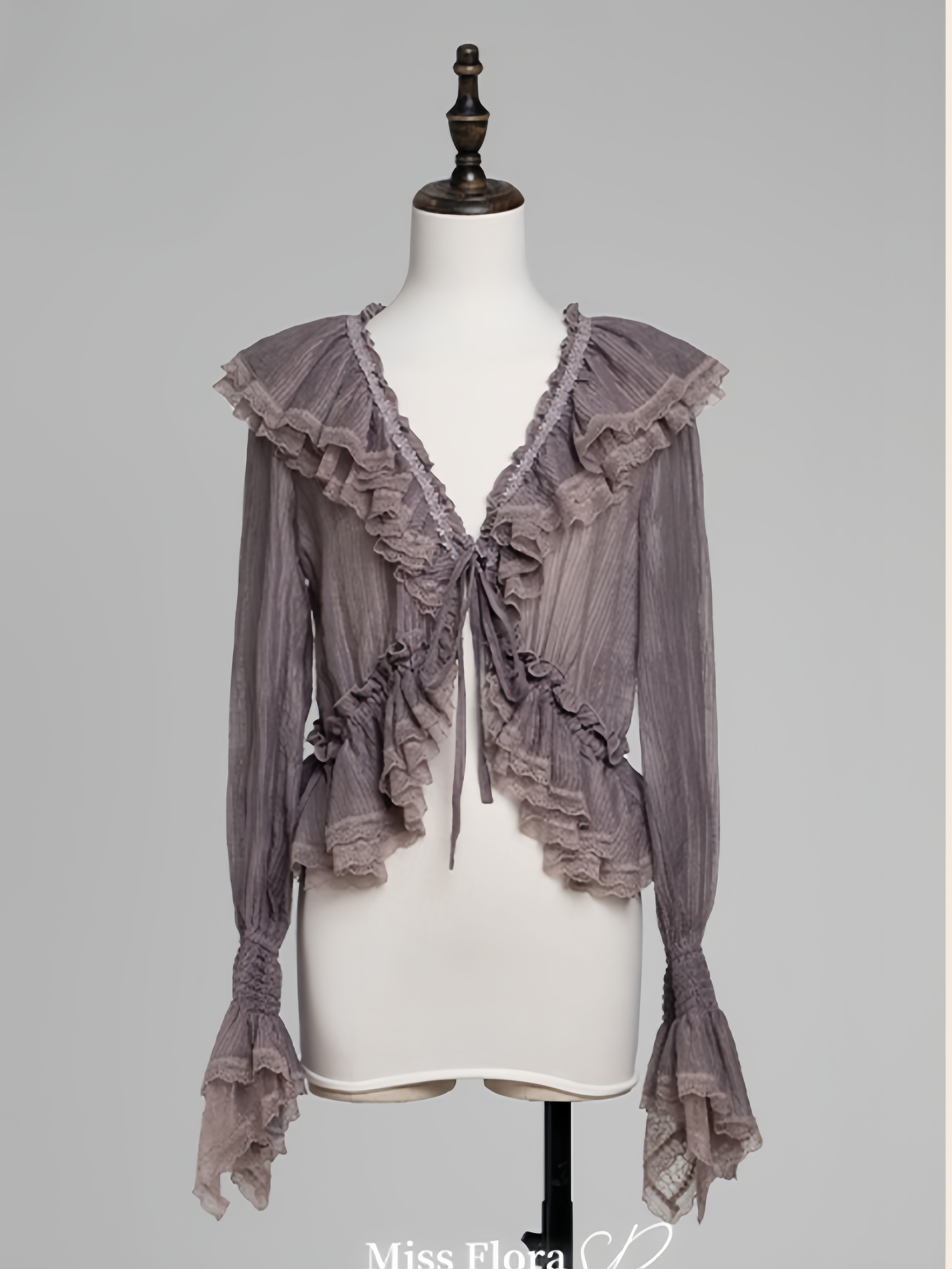 MEEKWIND - Miss Flora - Elegant Lolita Bodice Suit Tiered Skirt Purple S Blouse