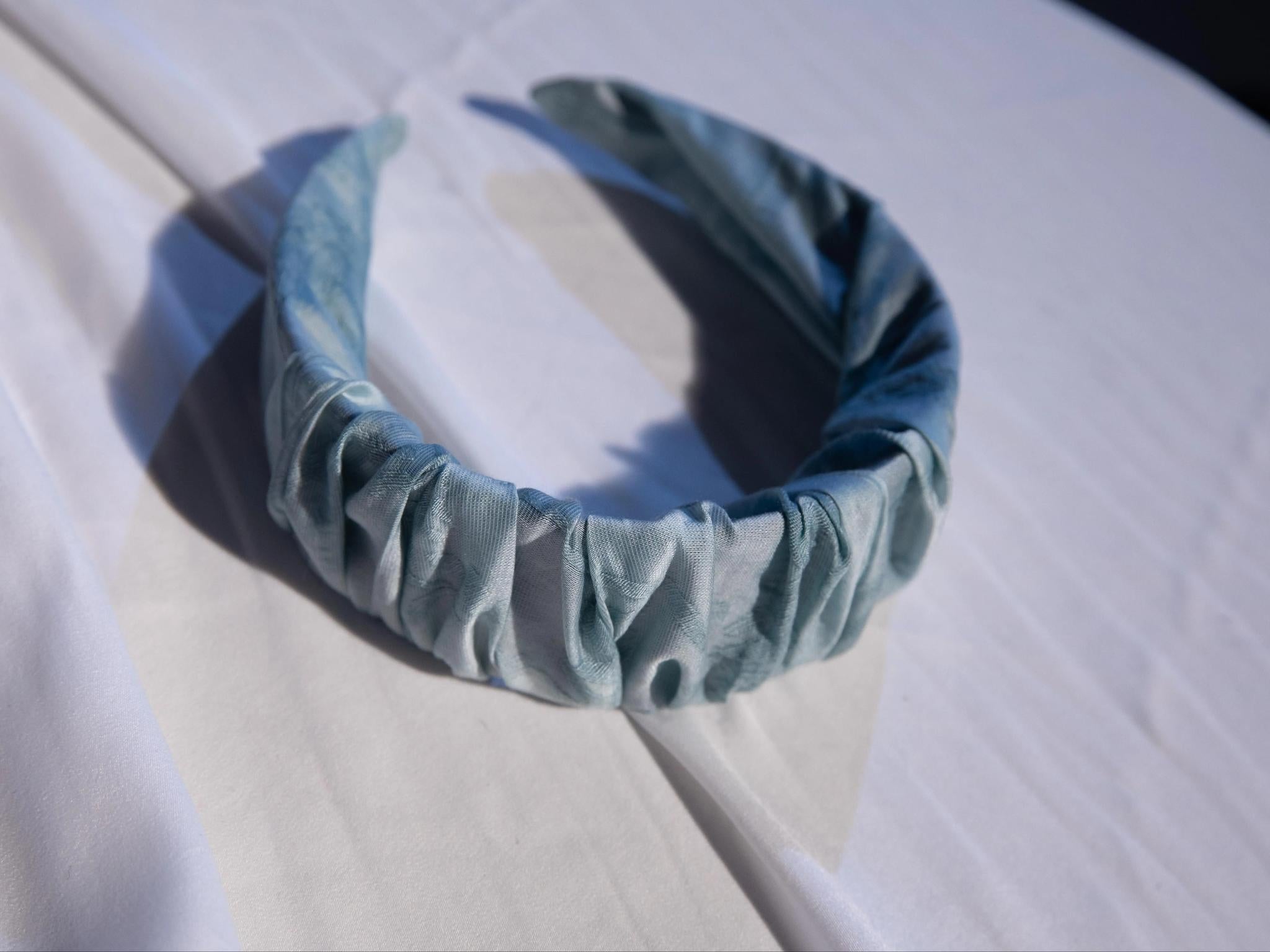ZJstory - Gilded Years 4.0 - Classic Lolita Accessories Retro Lolita Headdress and Waistband lake blue ruffle KC only One Size