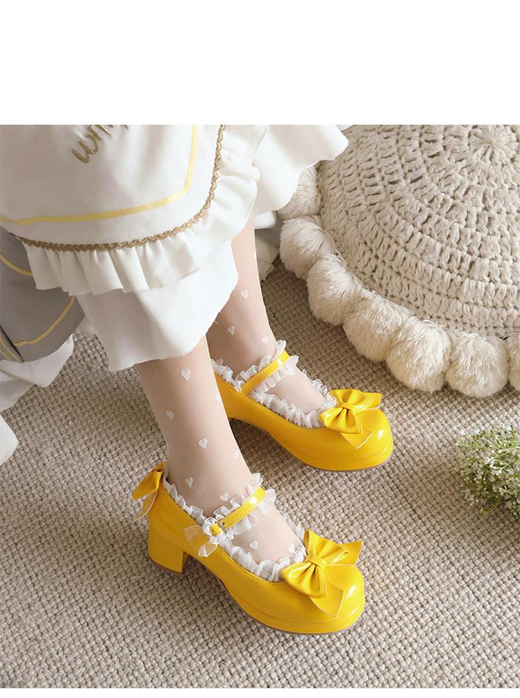 Yana - Rainbow Yana - Sweet Lolita Shoes, Lace & Bow Design