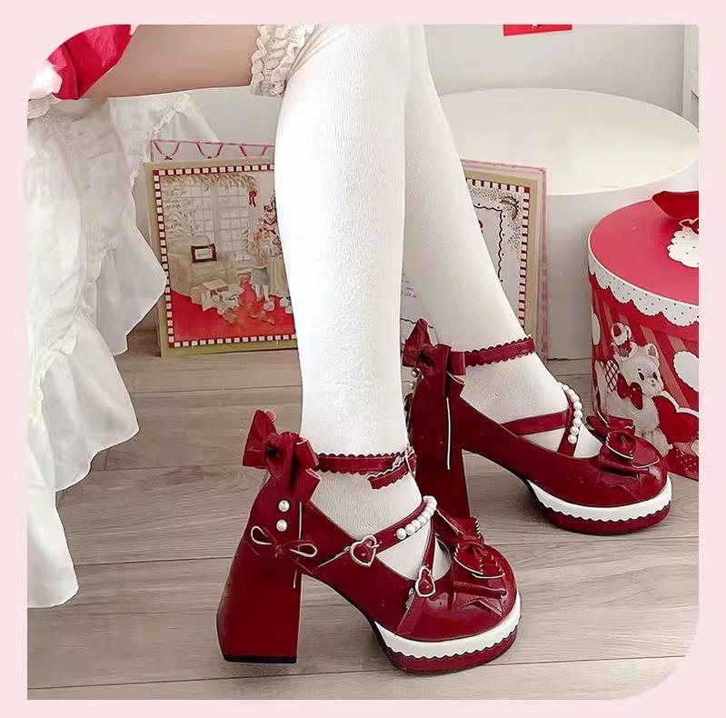 Witch's Night - Crush Complex - Sweet Lolita Heel Shoes, Pearls & Bows 43746:784520