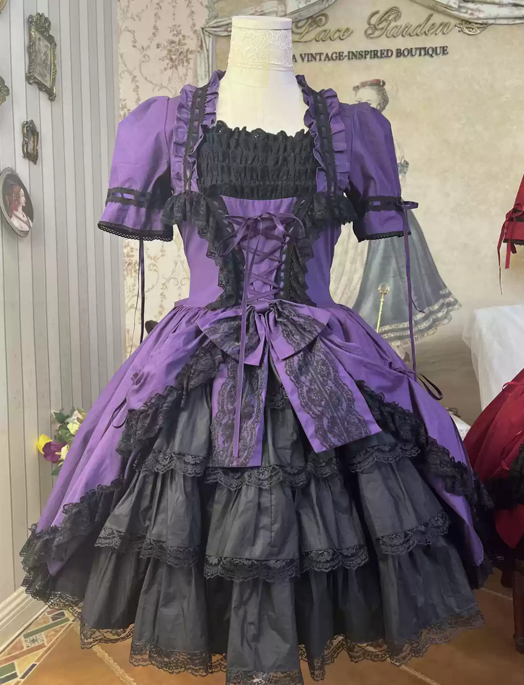 Lace Garden - Miss Rella - Vintage Retro Lolita OP Dress, Custom Sizes