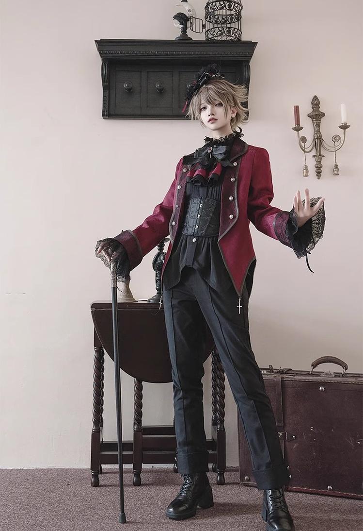 CastleToo - Coffin of Pilgrimage - Ouji Lolita Shirt Pants Suit Medieval European Prince Suit 35586:496882