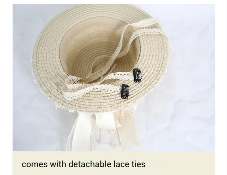 Xiaogui - Country Lolita Handmade Lace Straw Hat
