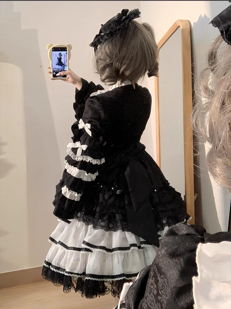 Buling Moon - Solo Puppet - Sweet Lolita OP Dress with Princess Long Sleeves 42886:757023