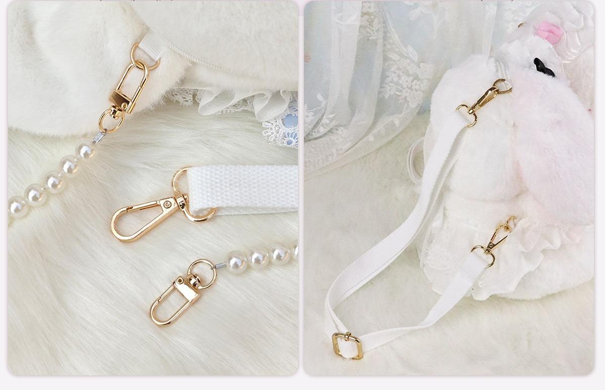 Sweet Lolita Plush Bunny Bag with Detachable Bow