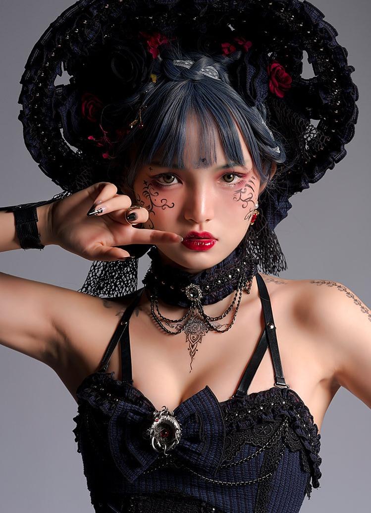 Ismailia - Gothic Lolita JSK Dress, Lace & Rose