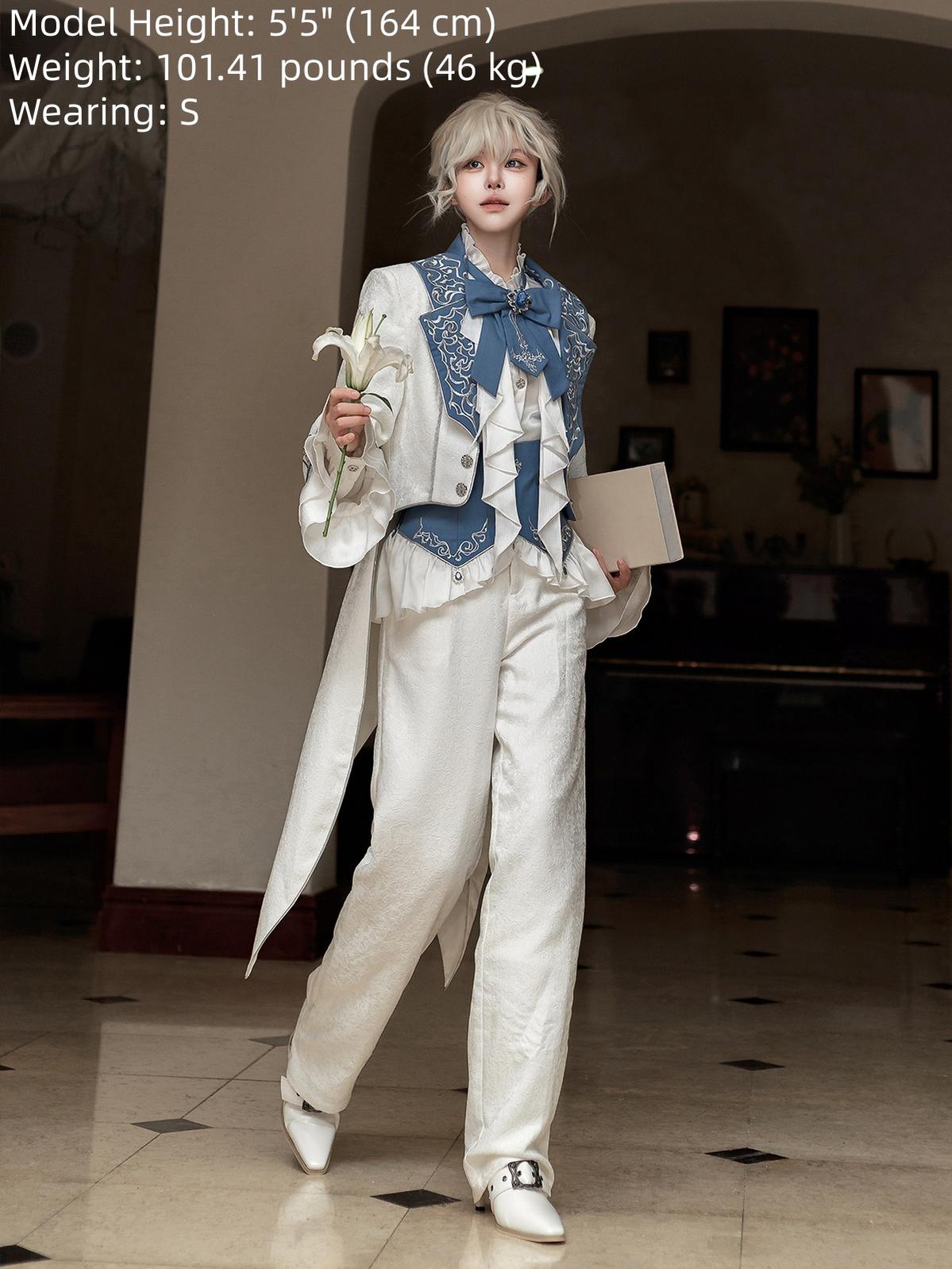 Your Princess - Lunar Paladin - Embroidered Ouji Lolita Tailcoat Set