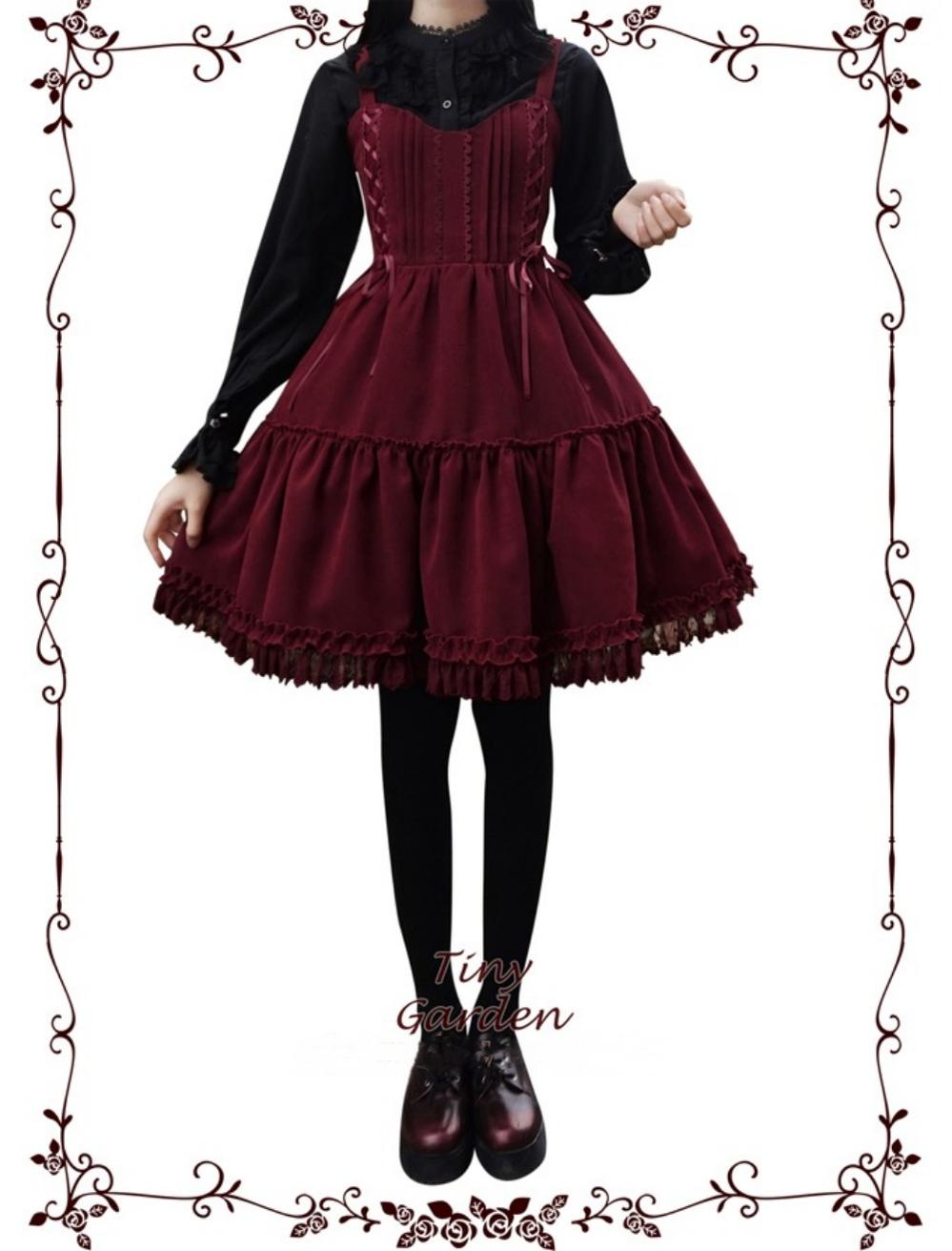 Tiny garden - Garden Waltz 1.0 Burgundy Autumn Winter Lolita JSK