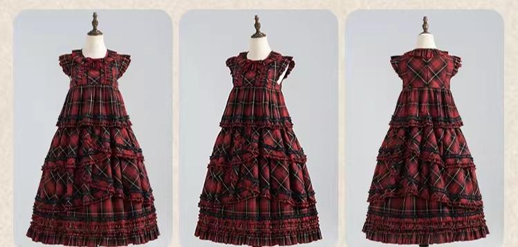 Honey Machine - Scotch Accordion - A-Line Plaid Daily Lolita JSK, Short Coat 44302:803337