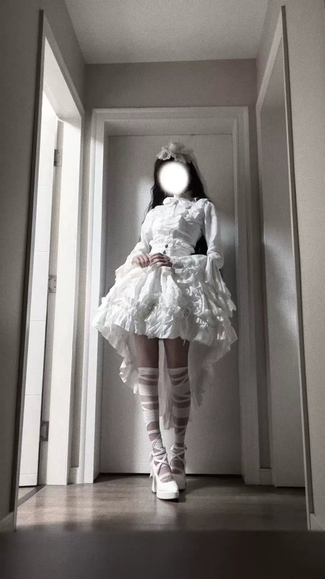 Cross Nocturne - Gothic Lolita Corset Dress Set, High-low Hem & Cross 45438:847270
