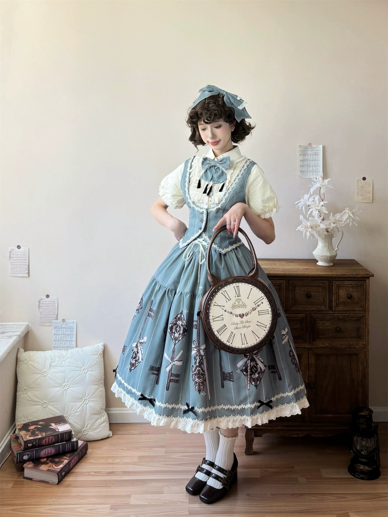 Uncle's Workshop - Secret Key - Classic Lolita Dress Suit, Key Print 43925:790944