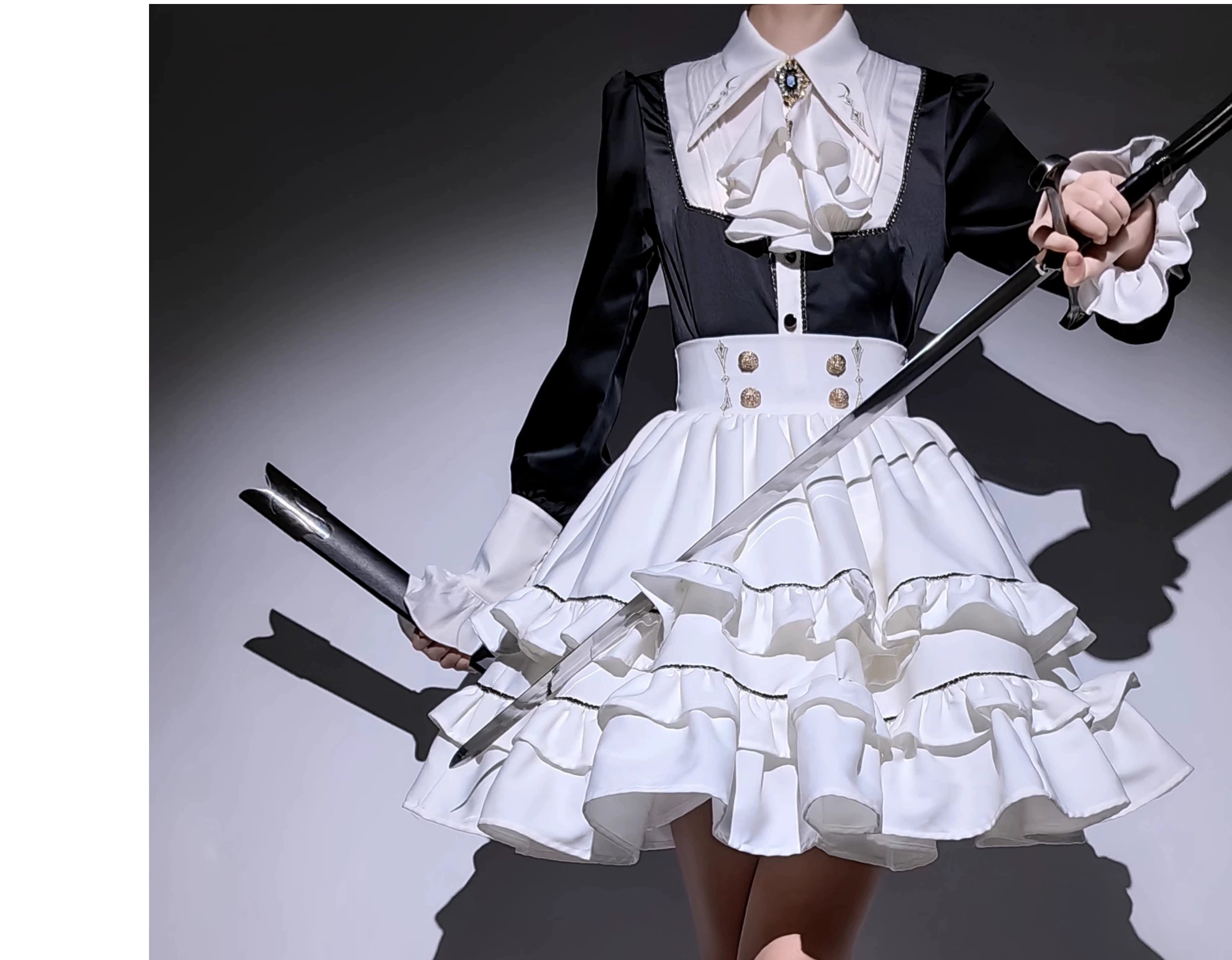(BFM)SilentMars~Law of the Fallen Moon~Retro Lolita Vest Coat Suit Knight Style Skirt 33474:421258