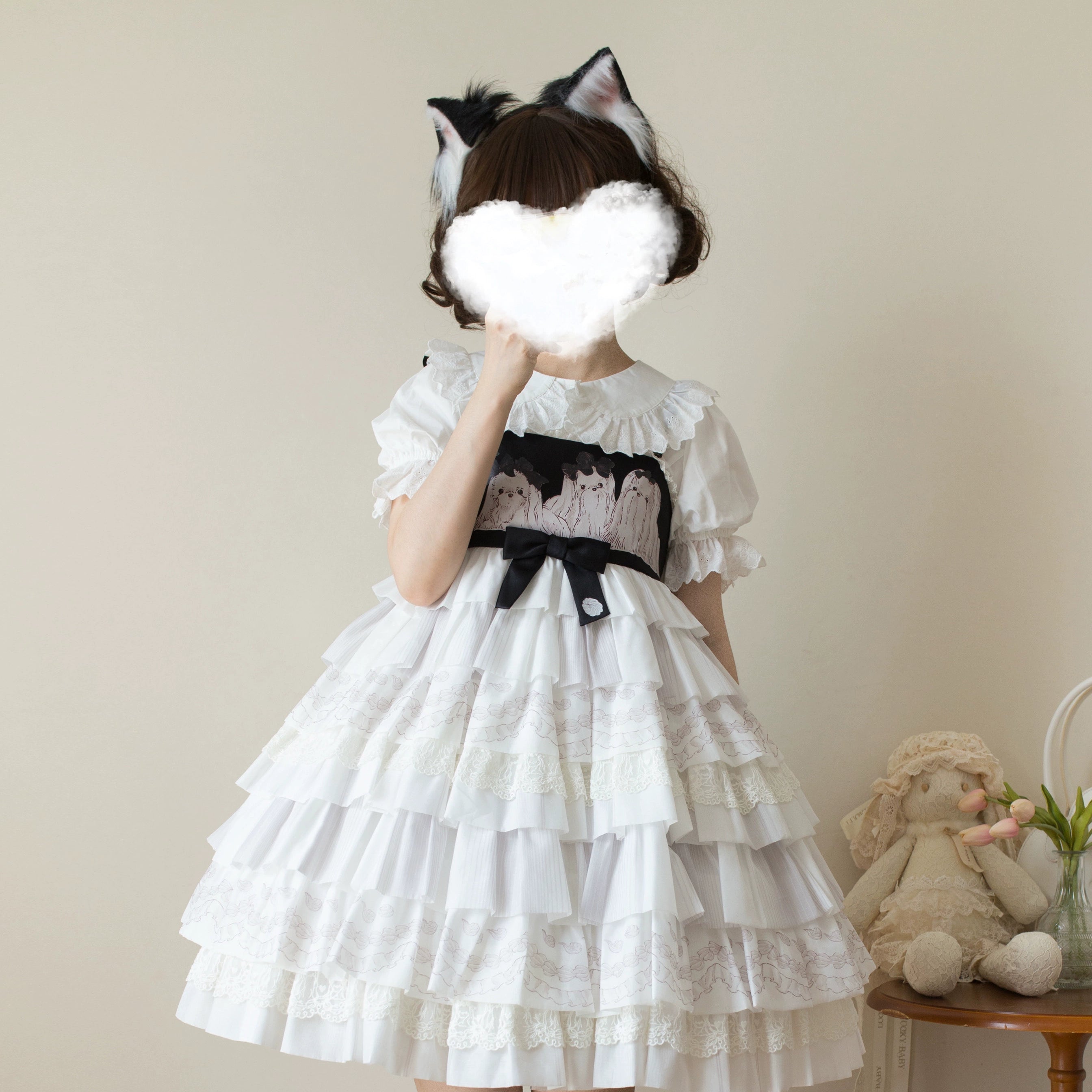 MIST - Cotton Kawaii Lolita Blouse, Short Sleeve
