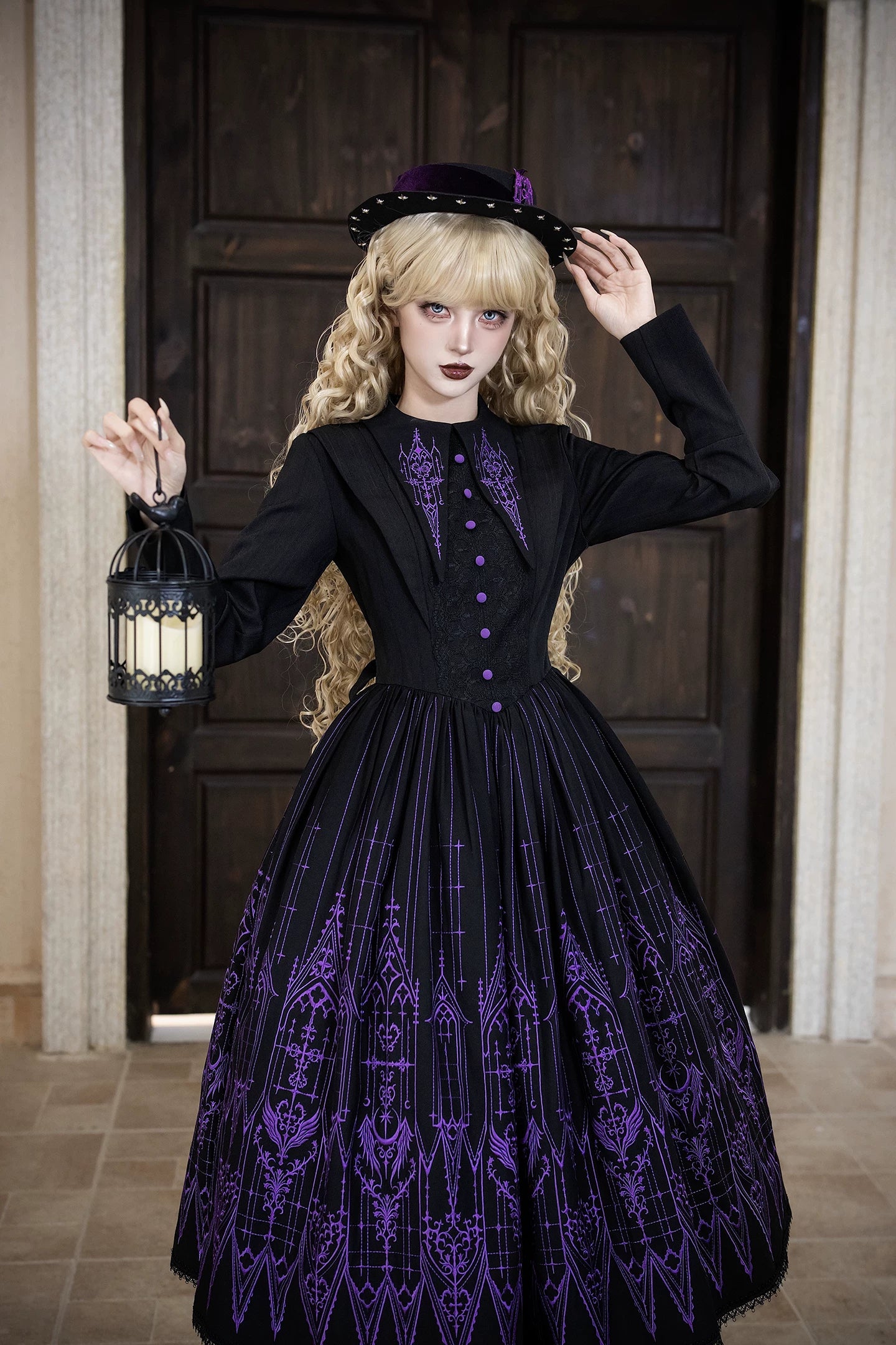Dream Window - Gothic Lolita Church Embroidery OP Dress, Back Zipper 44510:811330