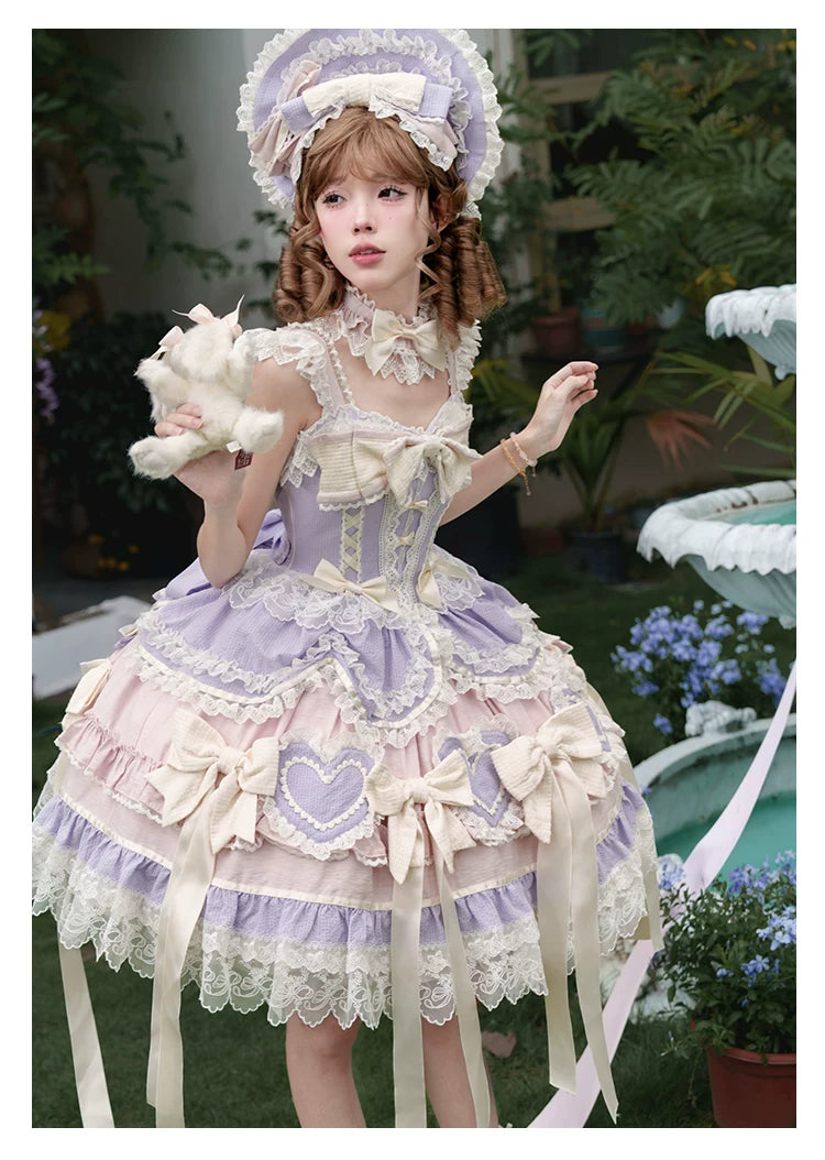 Dream Melody - Gorgeous Sweet Lolita JSK Dress, Lace & Bows 44442:809749