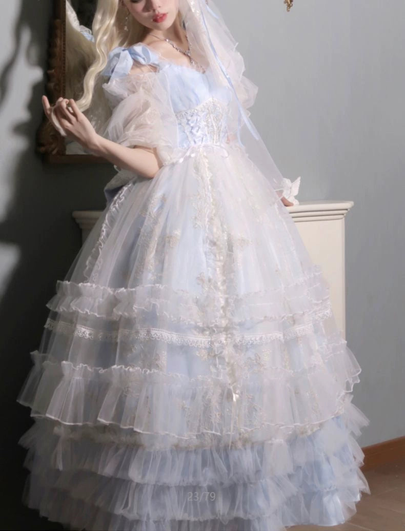 Daydream Whisper - Endless Summer - Bridal Wedding Lolita JSK Open-Back Dress 43043:776267