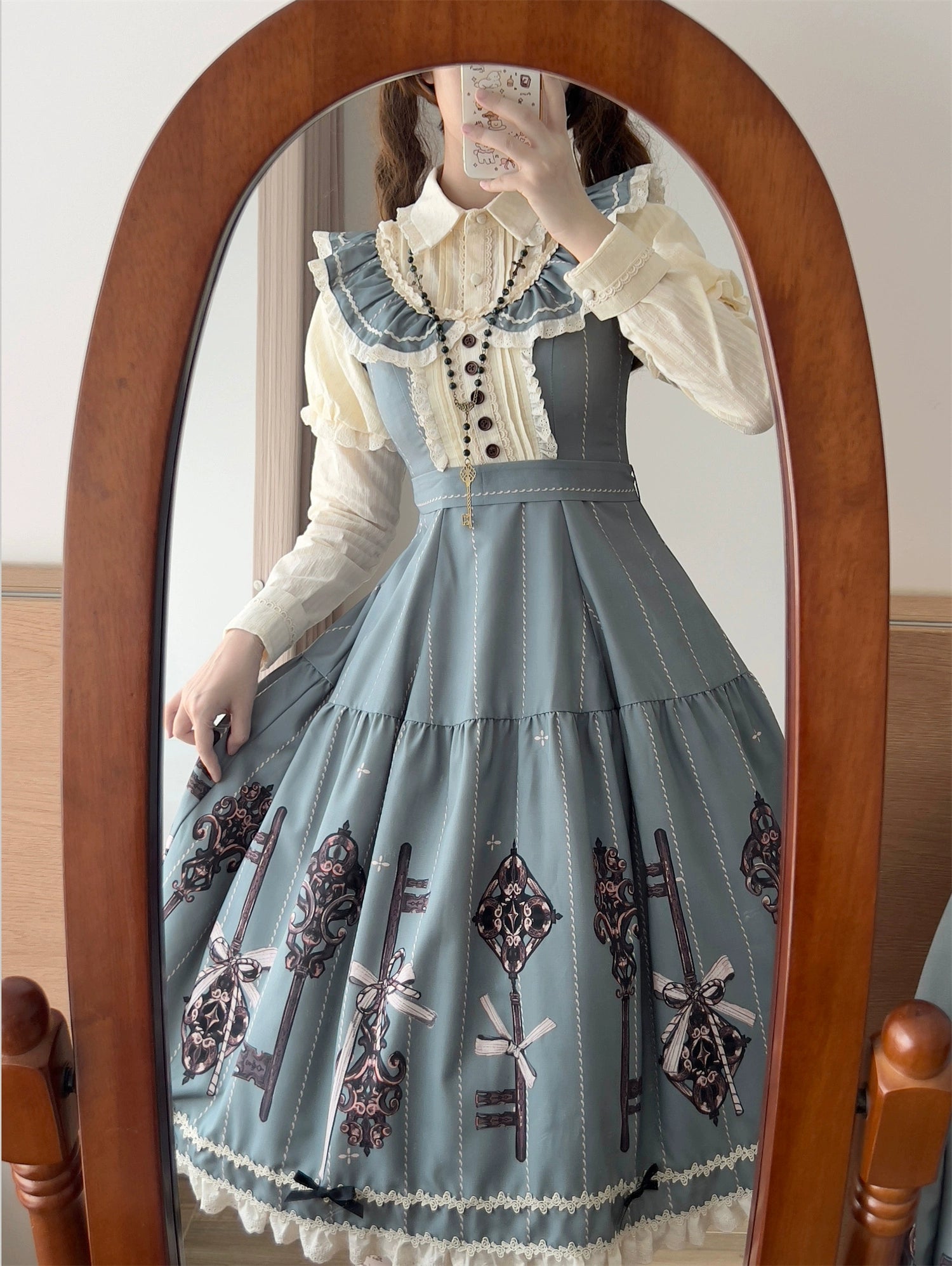 Uncle's Workshop - Secret Key - Classic Lolita Dress Suit, Key Print 43925:790951