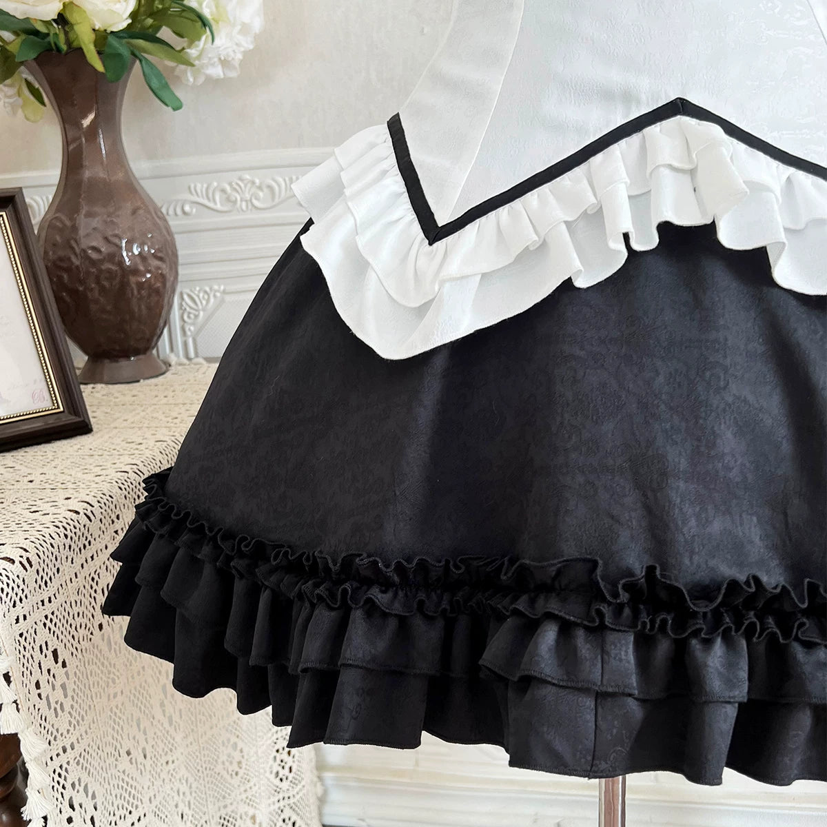 Miss Black Cat - Gothic Maid Lolita Skirt Set, Slim Fit 44962:829845
