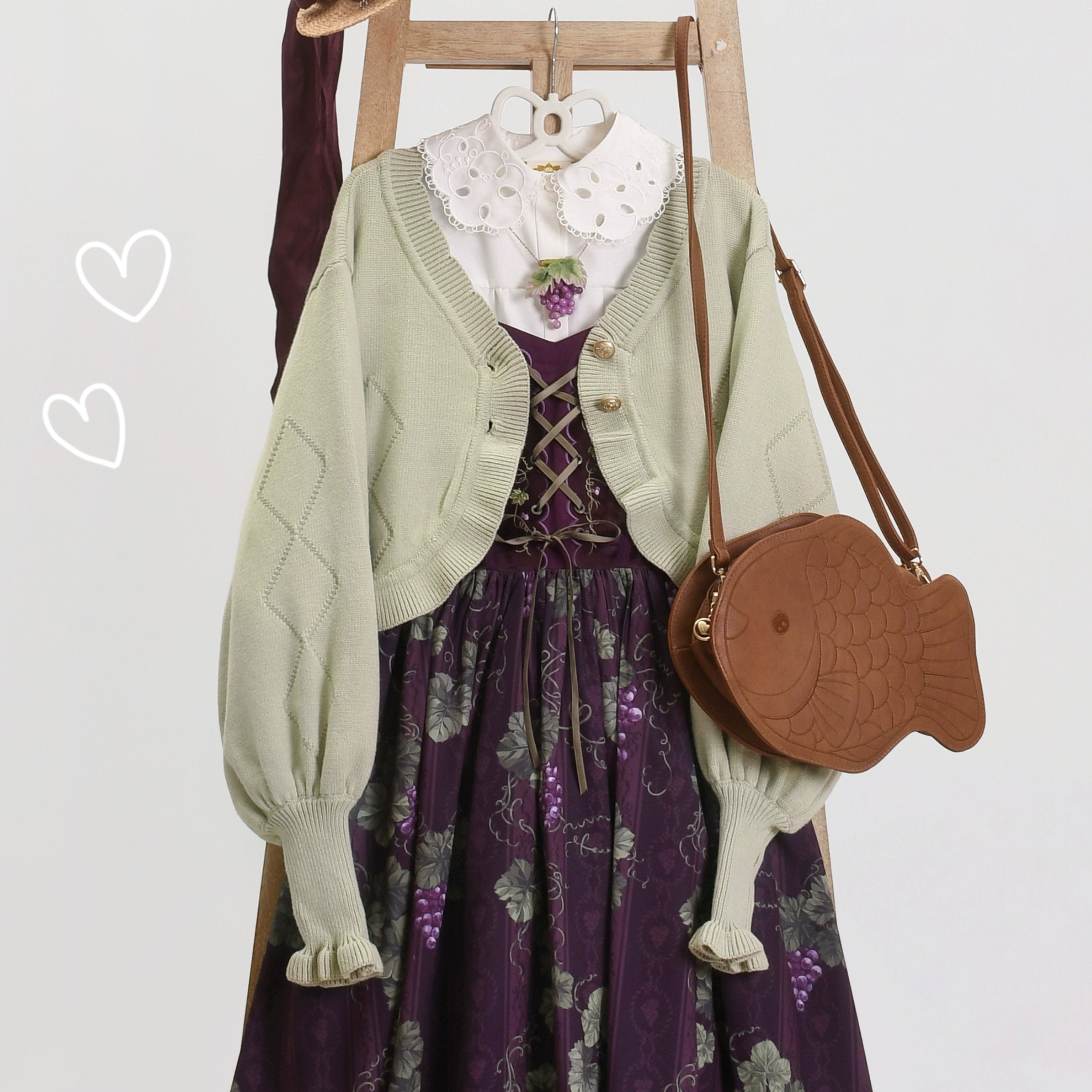 MIST - Cookie - Vintage Lolita Cardigan, Short Sweater (L M S) 31538:369570