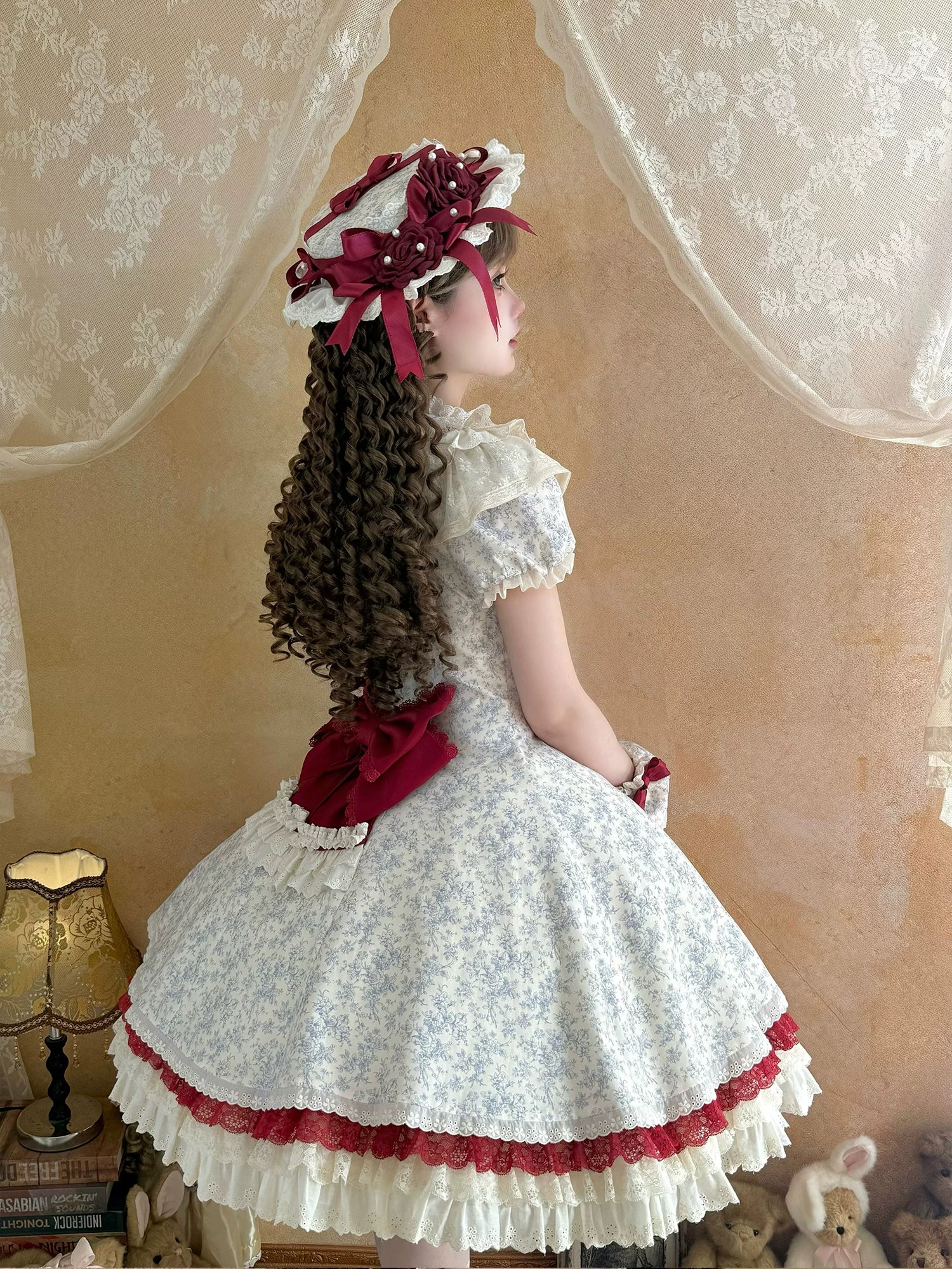 Miss Bula - Cotton Old School Lolita Floral Print OP Dress