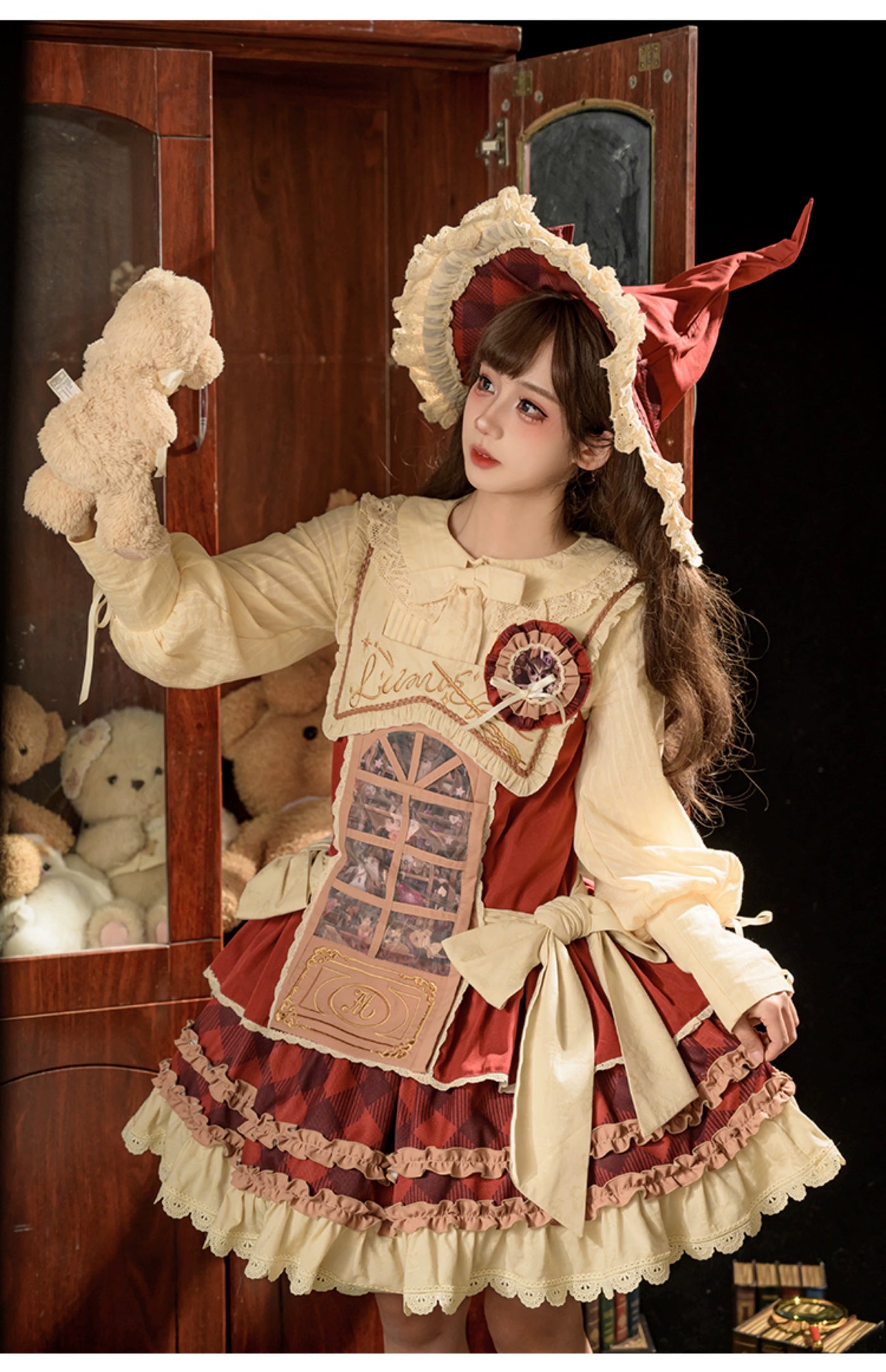 Sweetheart Vending Machine~Magic Grocery Store~Sweet Lolita Salopette Dress and Accessory Set 34736:492786