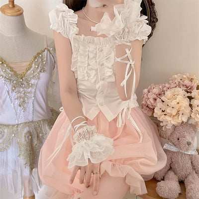 Sugar Girl~Sweet Lolita Cuffs Ballet Lace Breathable Straps Sleeves   