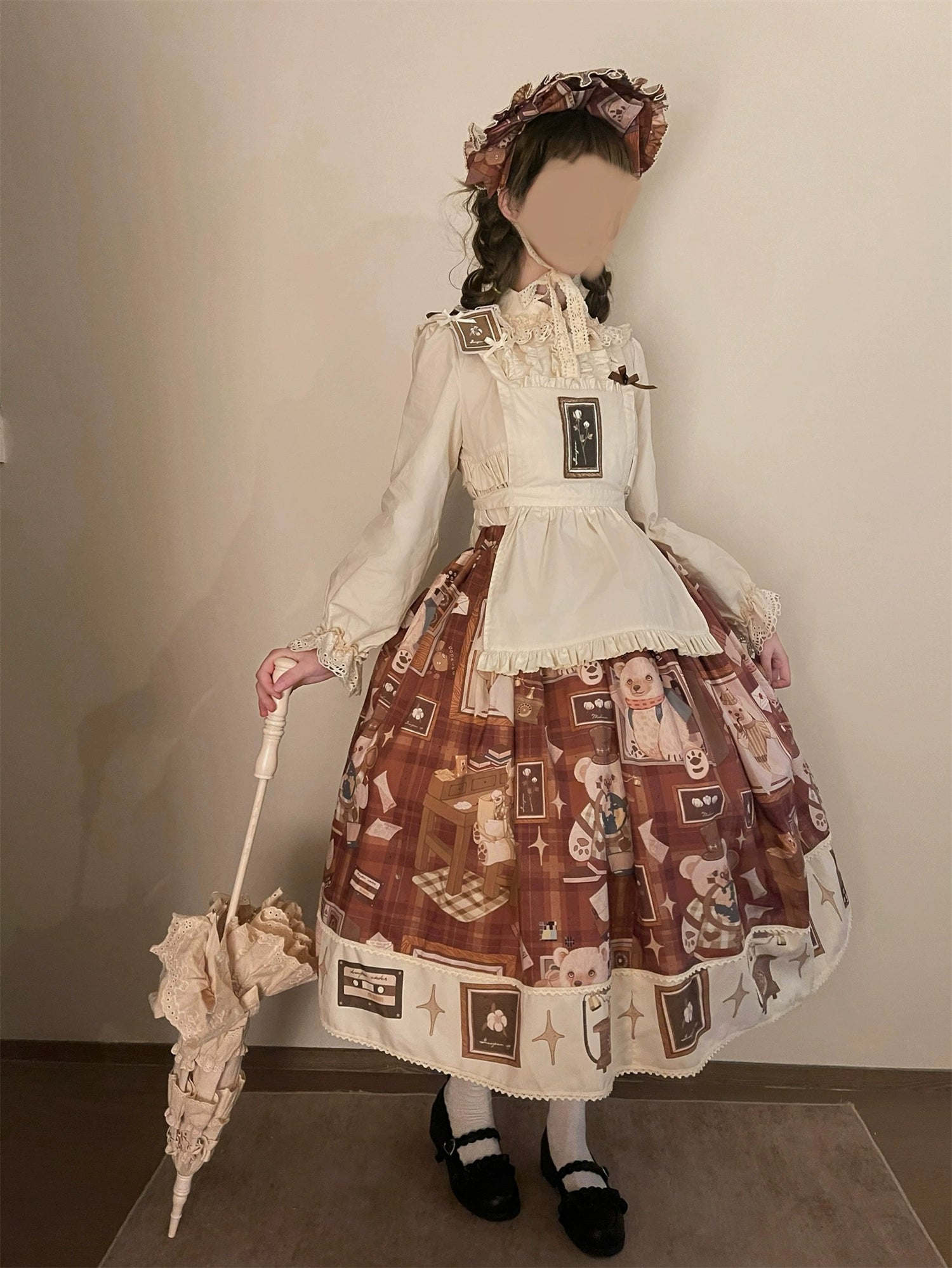 Babyblue~Gretel Bear~Vintage Lolita Dress Teddy Bear Prints Dress 33574:430516