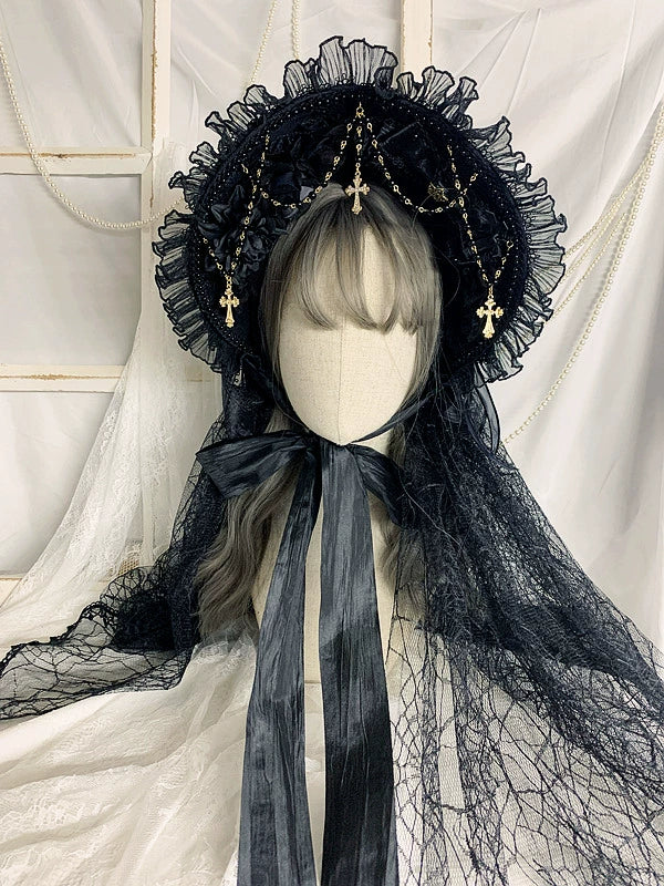Sweet Jelly Lolita - Goth Lolita Bornet Elegant BNT Headdress