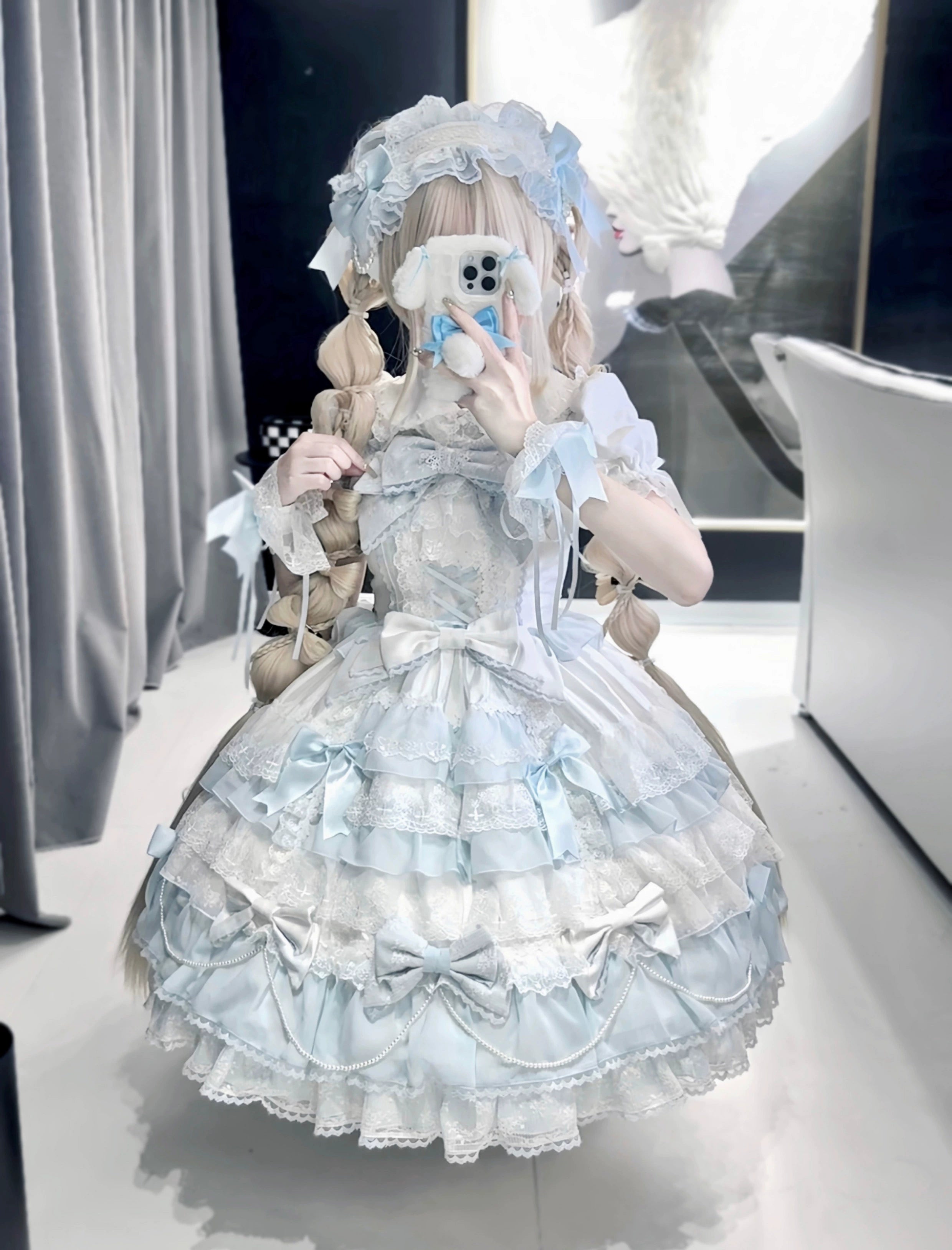 Cocoa Sweetheart - Love Descends - Wedding Lolita Jumper Dress, White Blouse 39050:611946