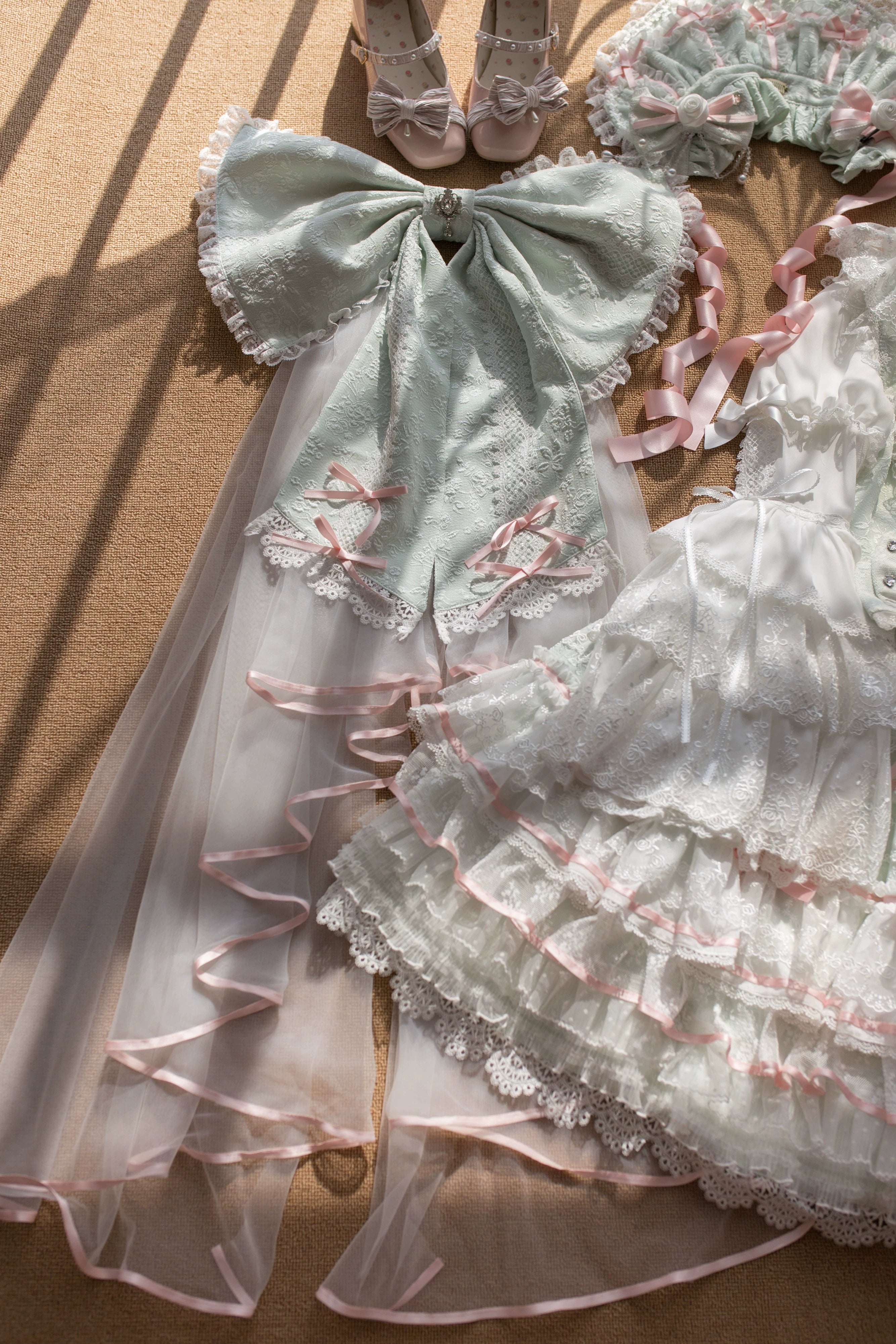 Flower Banquet - Wishing Star - Sweet Lolita Blouse Princess Sleeve Shirt and Accessories 41858:716404