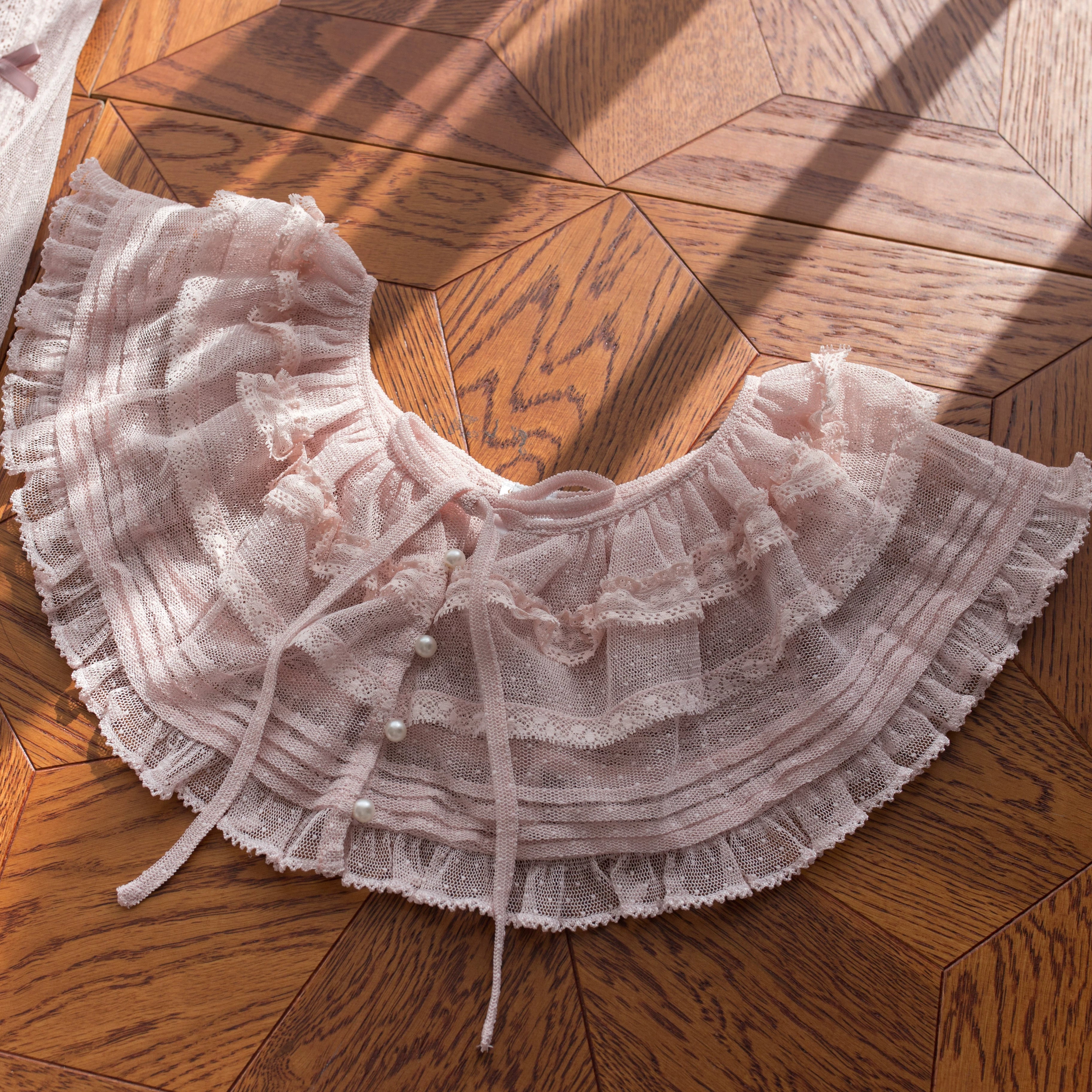 Vernal Feast - Polka Dot Lolita Blouse, Ruffled False Collar (L M S) 44710:819668