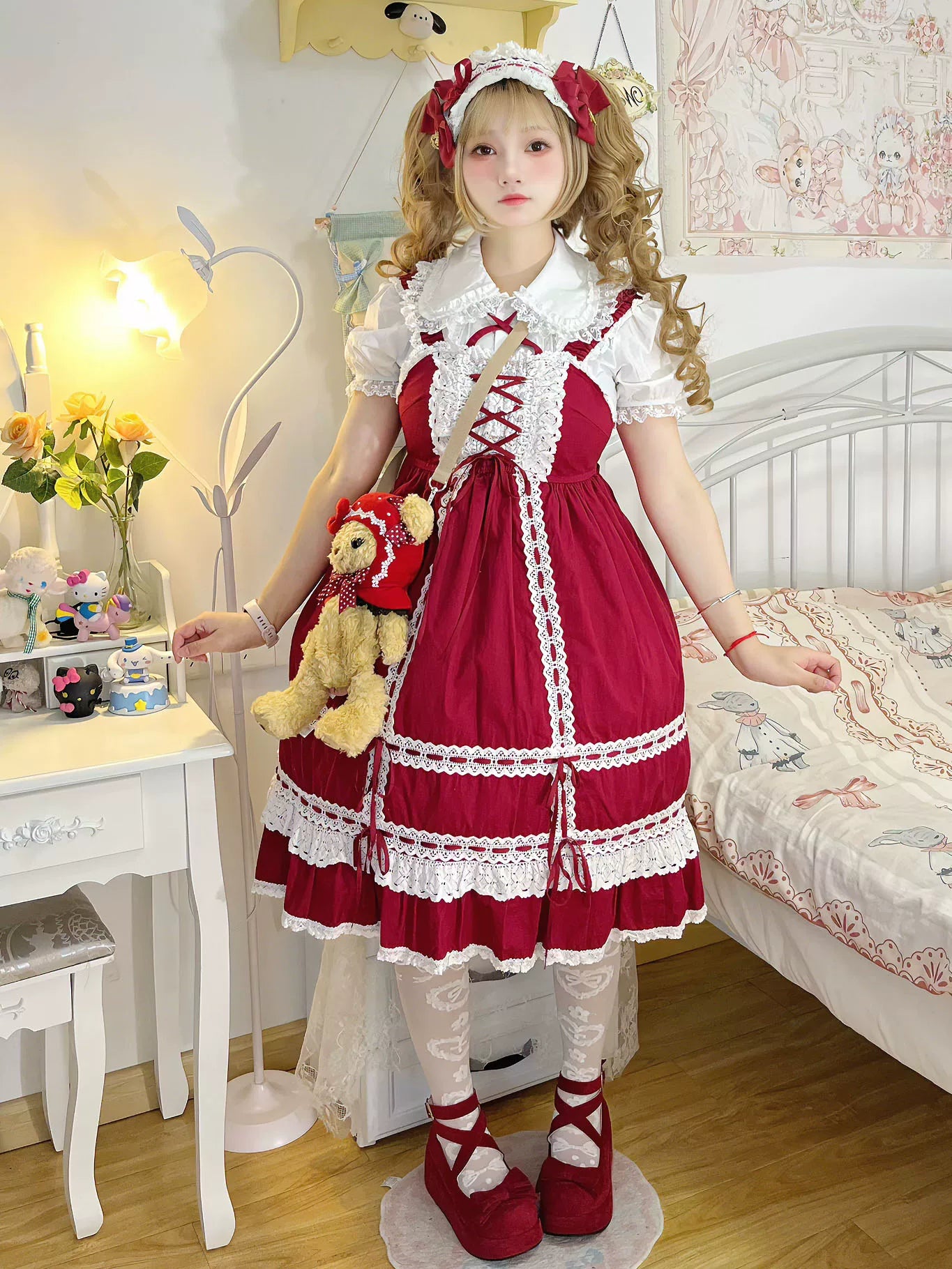 Sweet Lolita Cotton Shirt, Detachable Hime Sleeves
