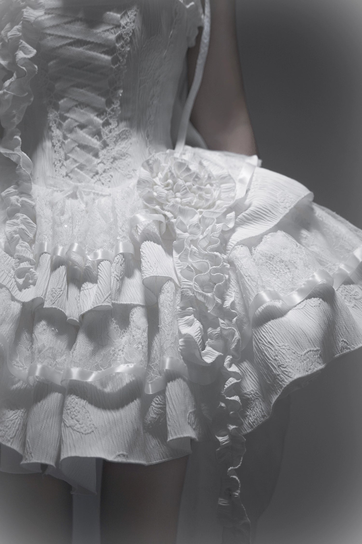 Silent Manor - White Gothic Lolita Fishbone JSK Dress 43499:777816