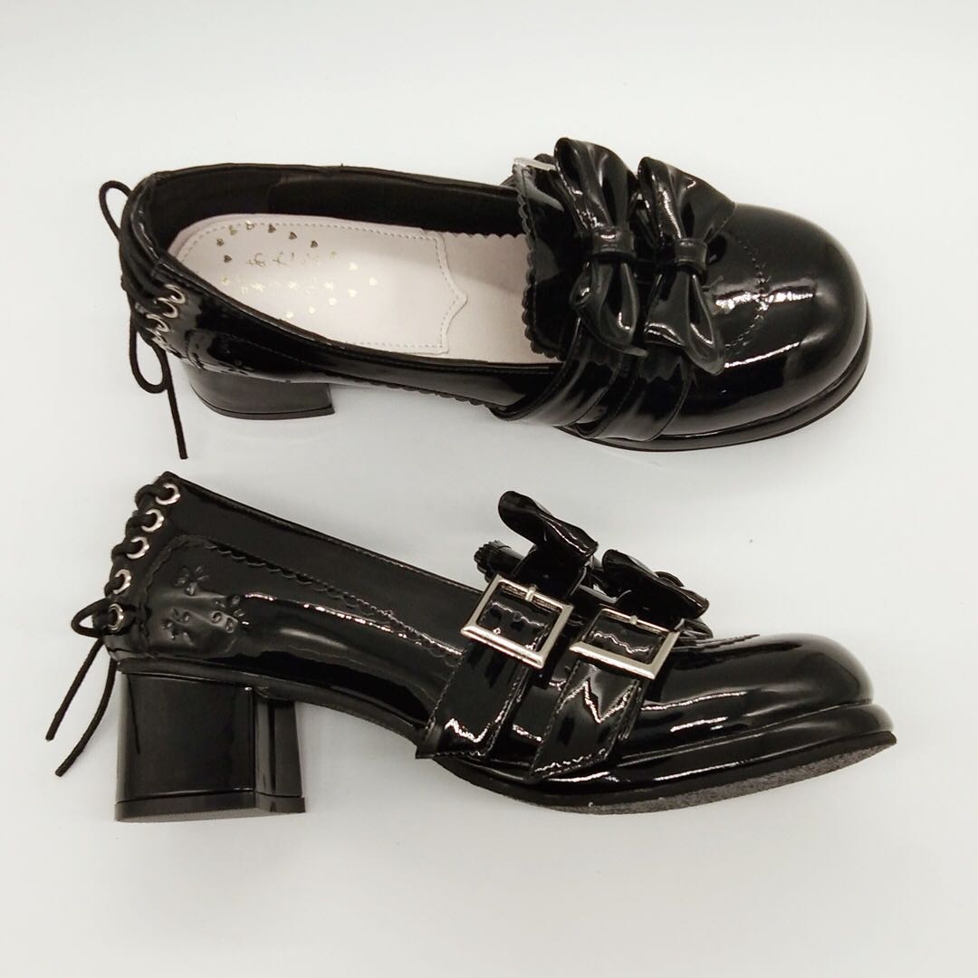 Antaina - Sweet Lolita Mary Jane Shoes Shiny Bow Shoes
