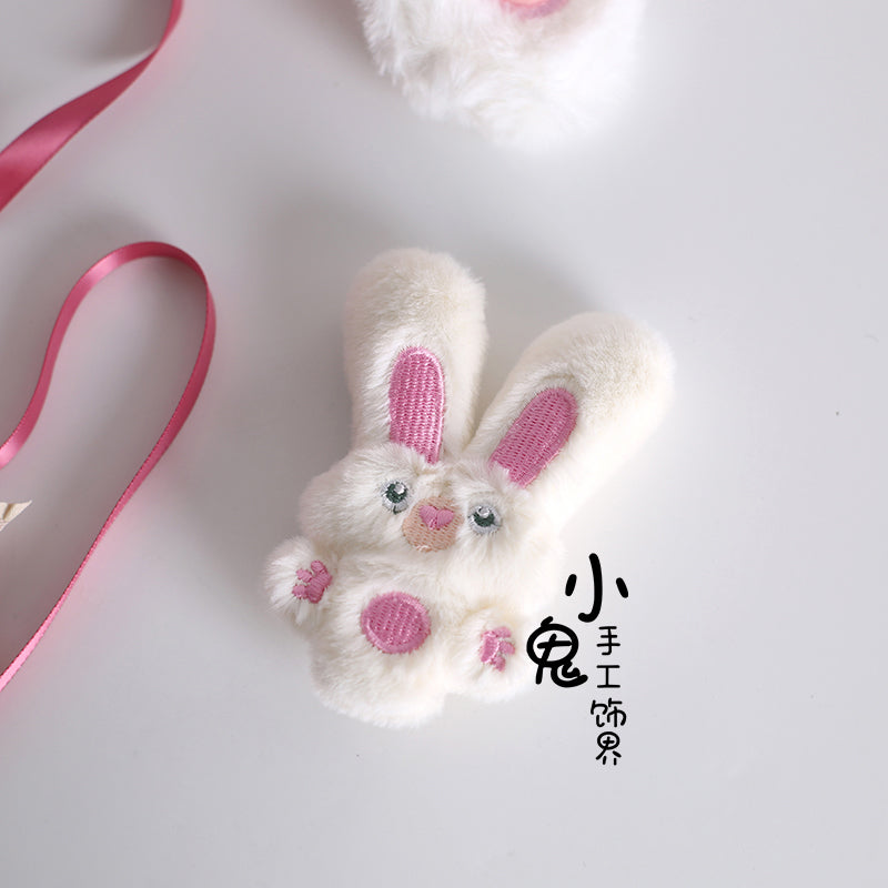 Xiaogui - Sweet Lolita Headdress Pink White Top Hat and Hairband 3. Bunny Side Clip