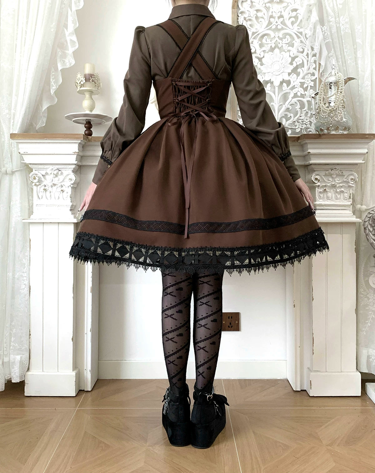 Serenade - Bust-Supporting Elegant Lolita JSK Dress, Three Length Styles 44419:807406