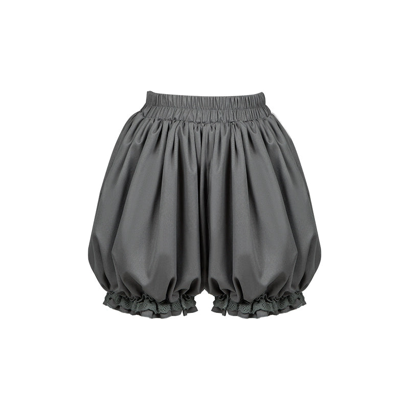 With PUJI - Night Feast - Gothic Lolita Suit Ouji Lolita Tailcoat Tiered Skirt Shorts Shorts Only S