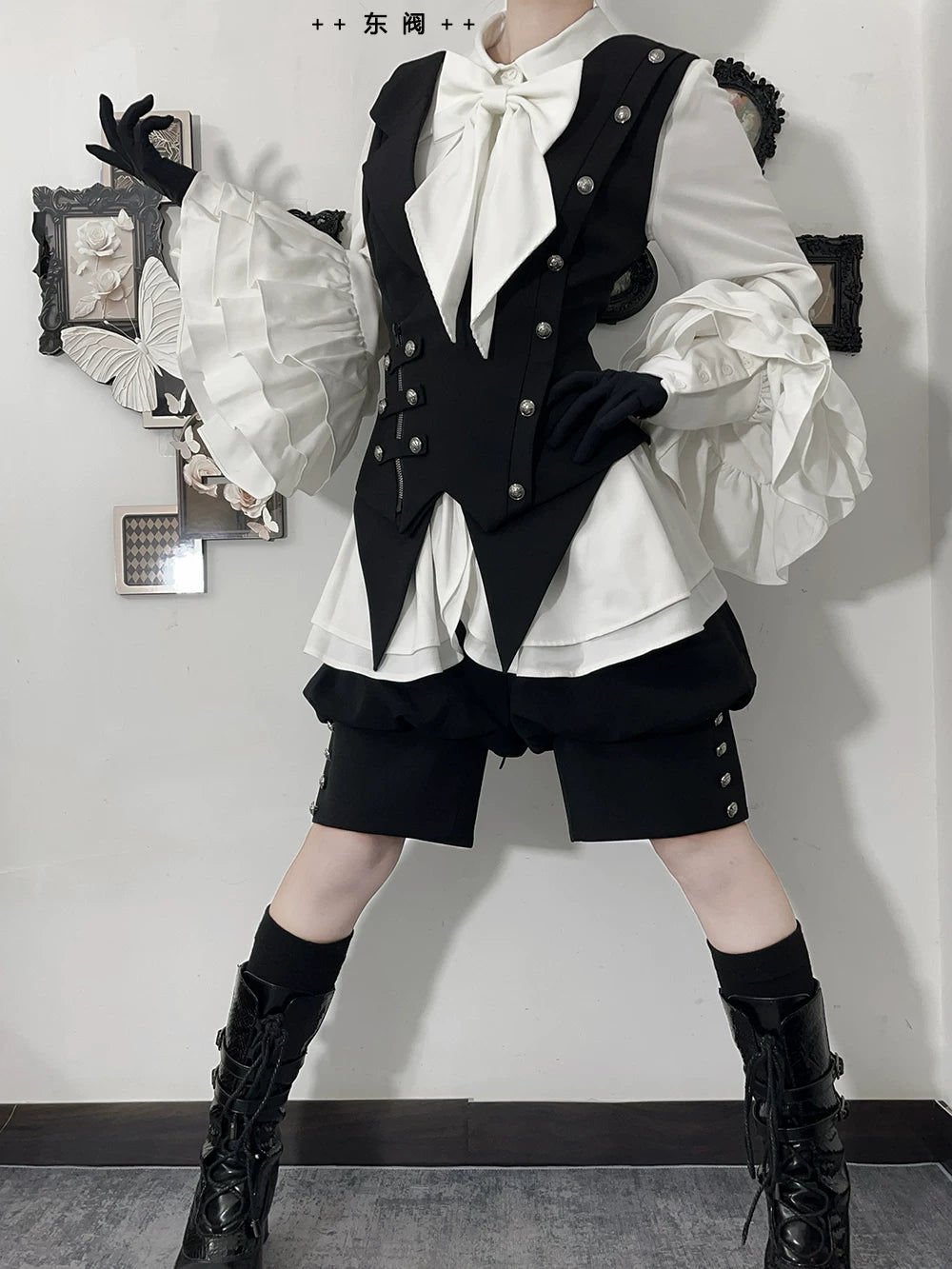 Ashes - Vintage Ouji Lolita Blouse and Shorts Set 45309:843418