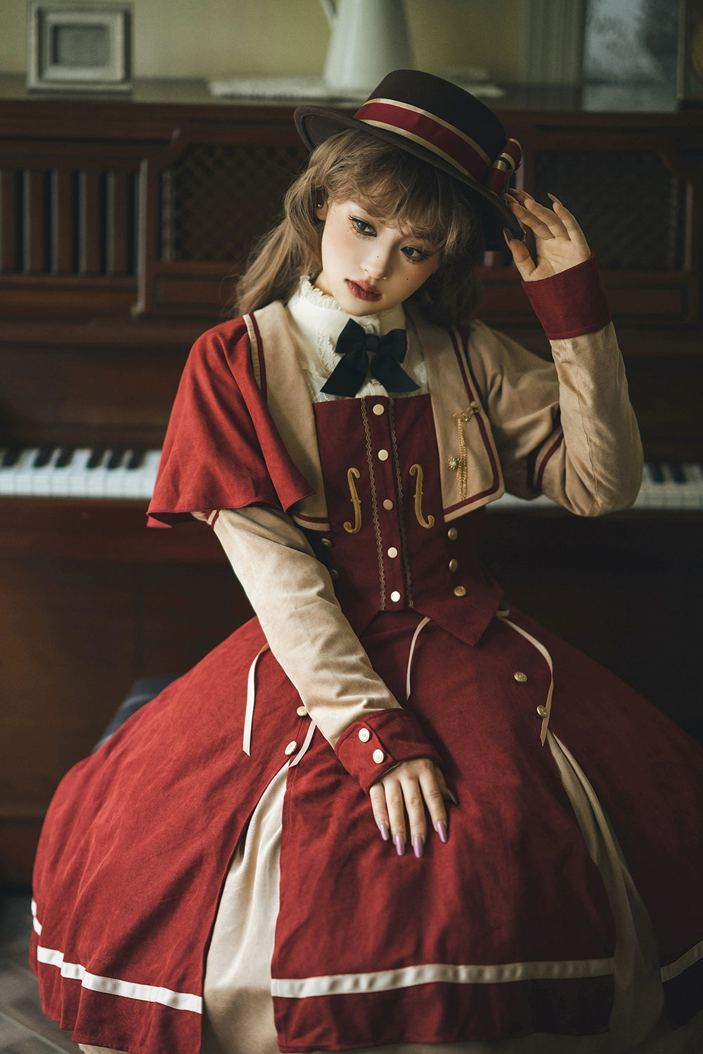 Miss Point~Golden Movement~Elegant Lolita Fishbone Skirt Customized 32242:381250