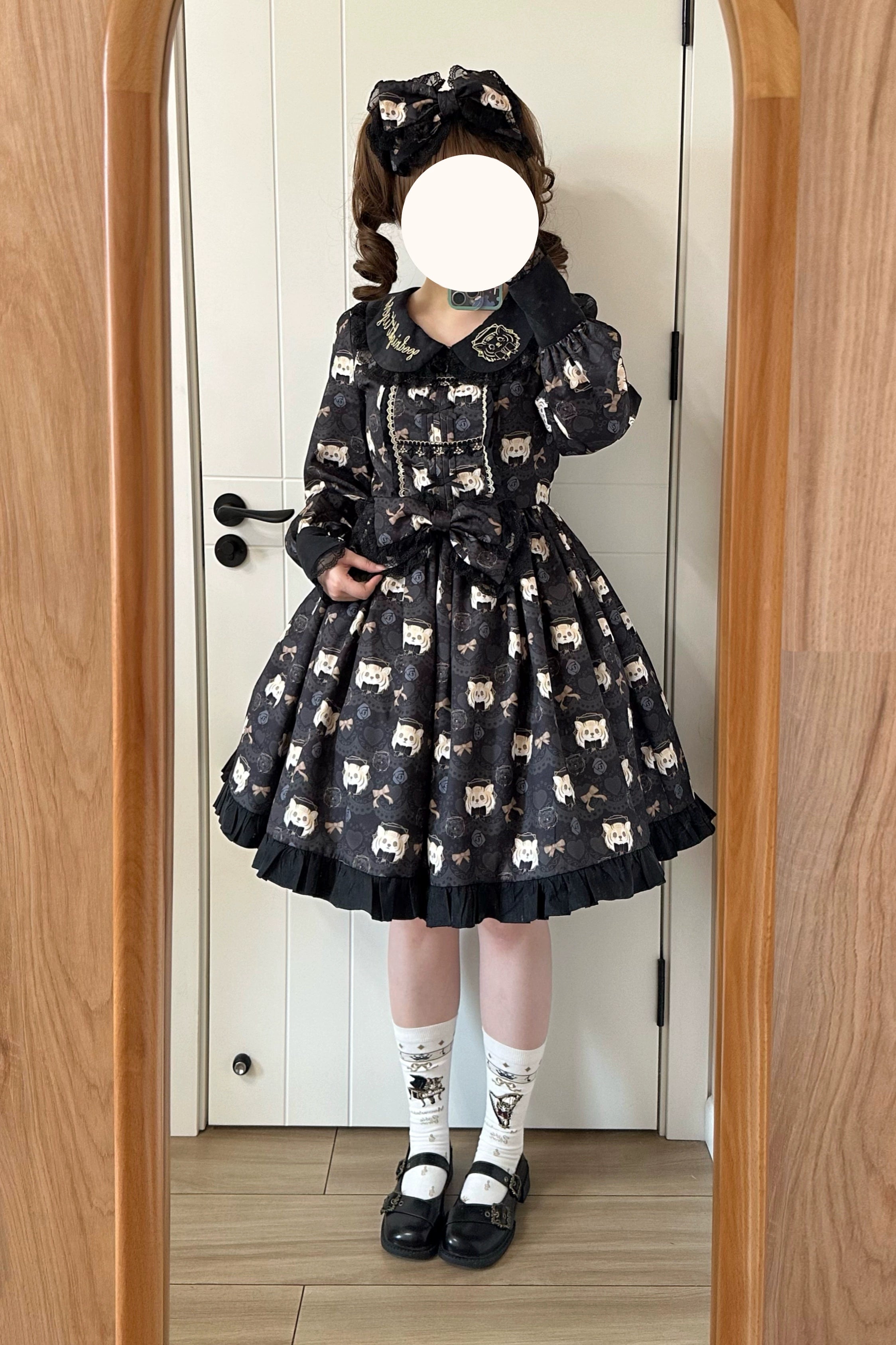 Good NIght Cats - Tiger in Autumn - Kawaii Lolita Printed OP Dress Set 43997:791651