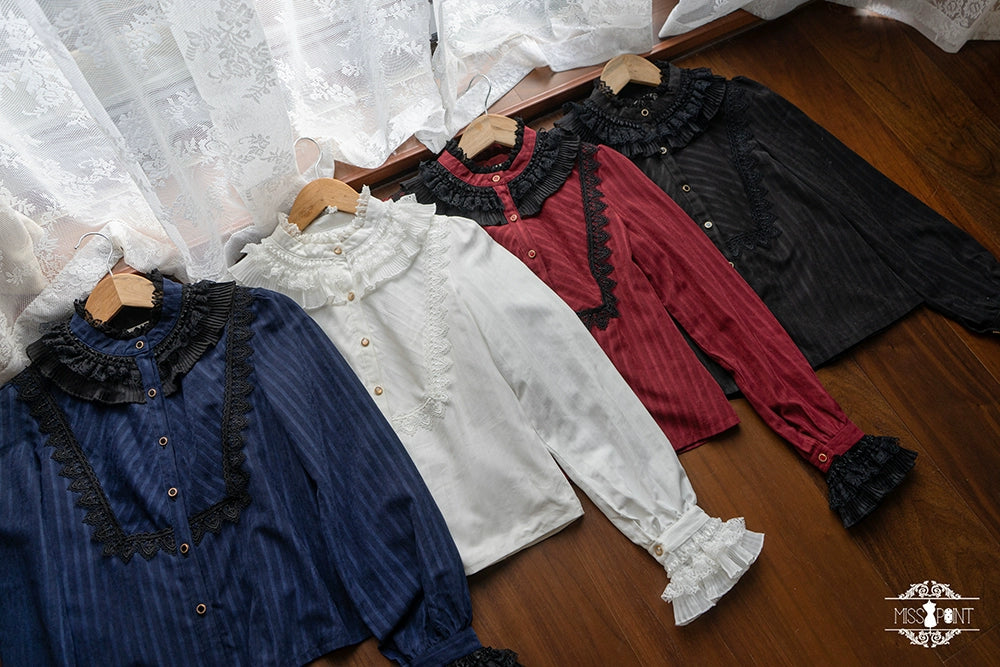 (Buyforme)Miss Point~Custom-Made Lolita Elegant Stand Collar Lolita Shirt 21546:312840