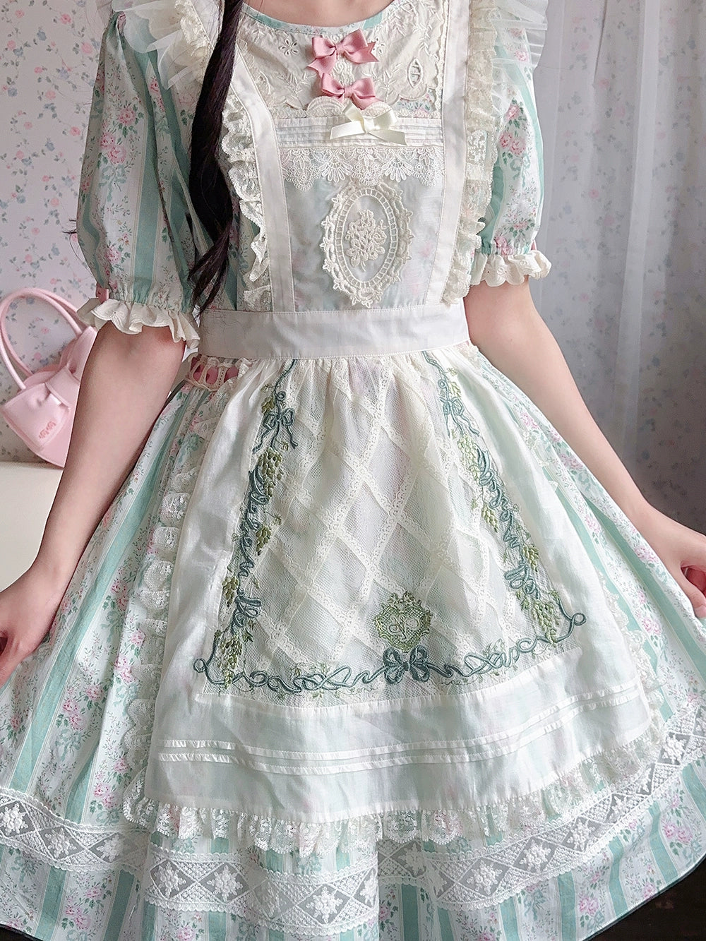Miss Point~Customized Elegant Lolita OP Dress Cute Daily Girl Short Lolita Dress
