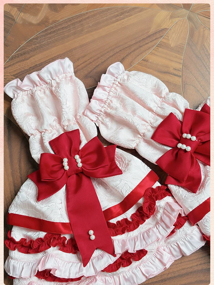 Sweetheart Petal - Sweet Lolita Hime Sleeves, Layered Ruffles