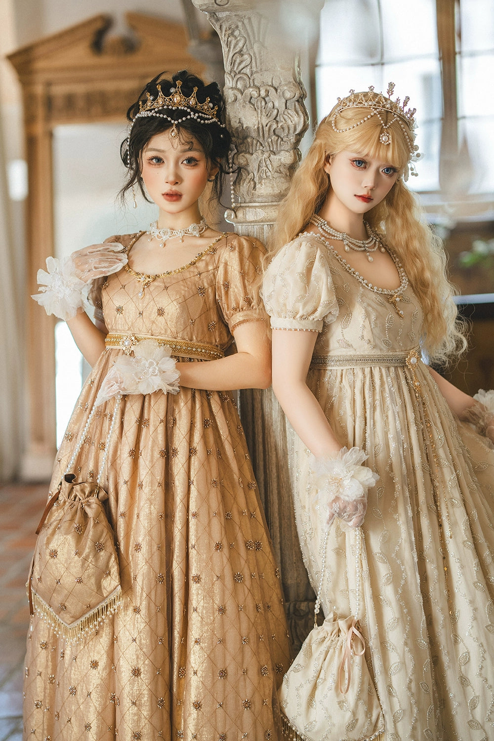 Miss Point - Twilight Radiance - Retro Lolita Accessories, Embroidered Handbag