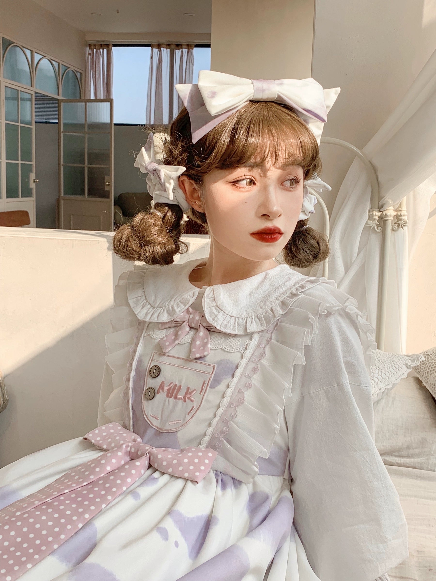 Polaris Lolita - Milky Dango - Cow Spot Kawaii Lolita JSK, Side Pockets 44304:803763