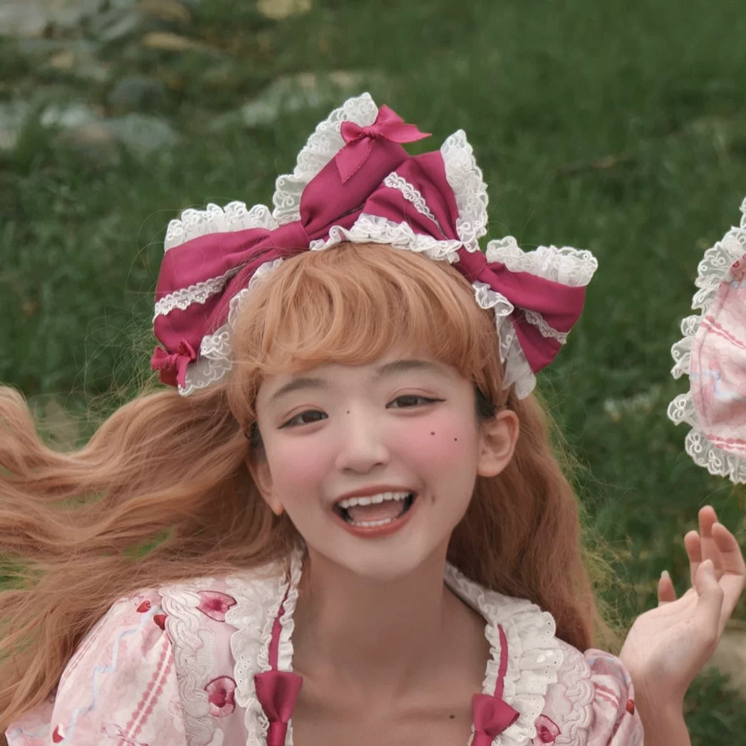 Cherry Cake - Printed Sweet Lolita JSK Dress, Embroidered Apron 44904:827156